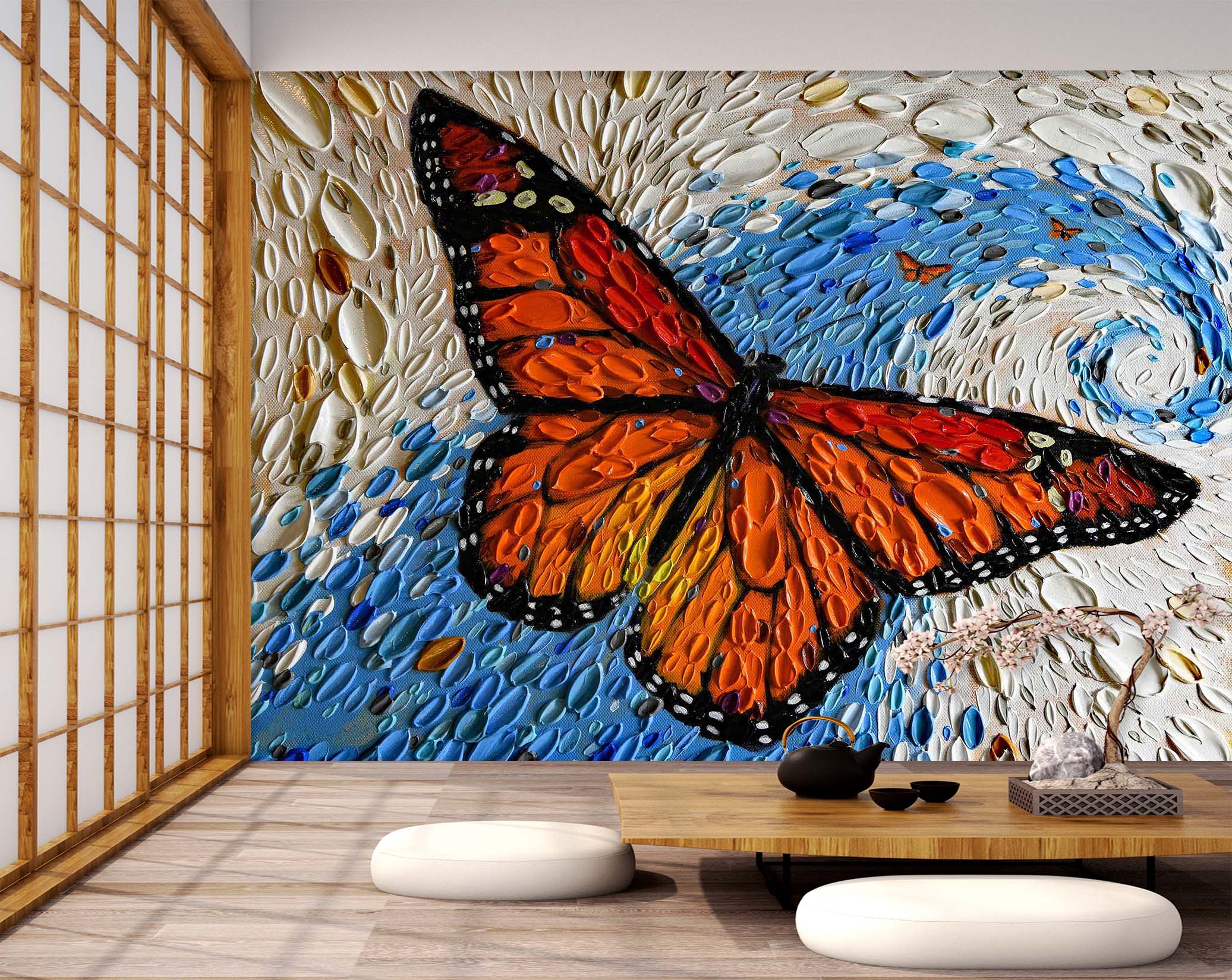 3D Spring Butterfly 1419 Dena Tollefson Wall Mural Wall Murals