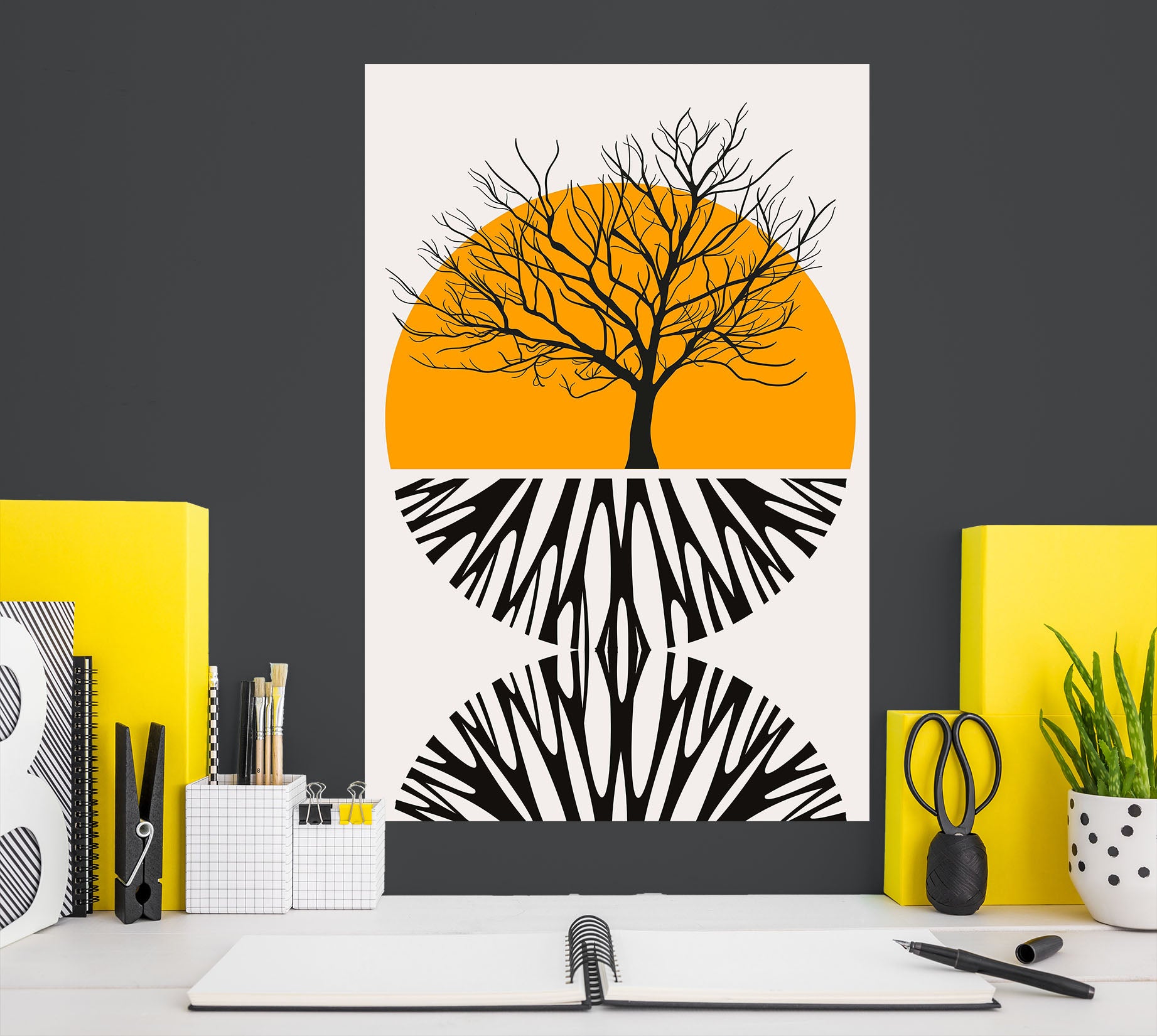 3D Branches Sun 237 Boris Draschoff Wall Sticker