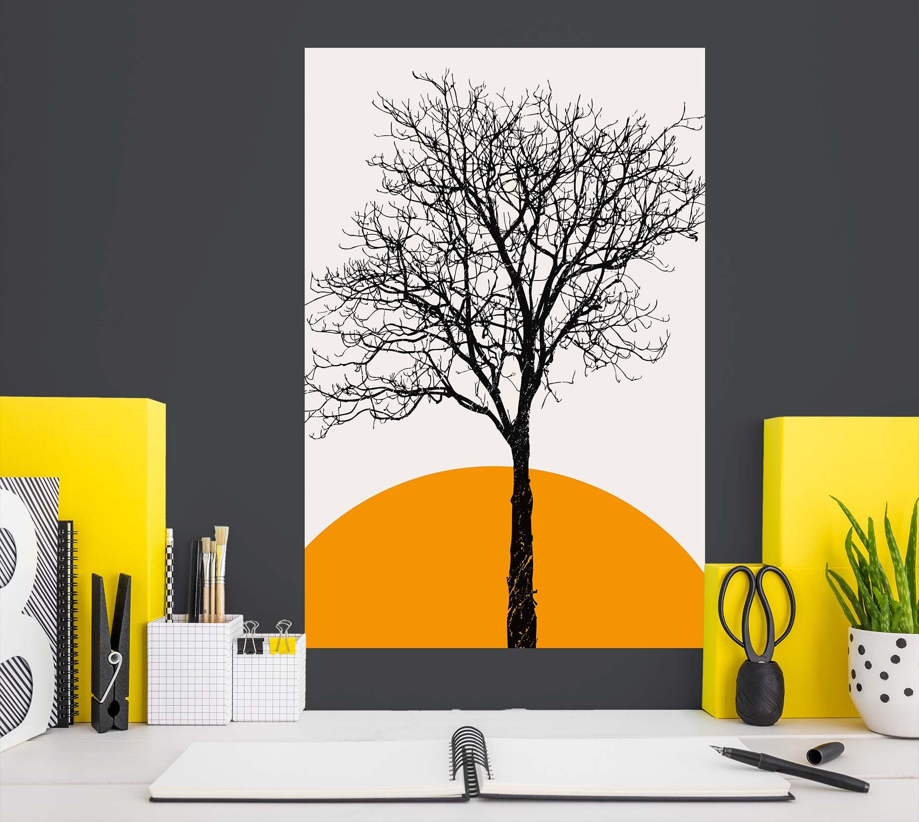 3D Sun Tree 222 Boris Draschoff Wall Sticker