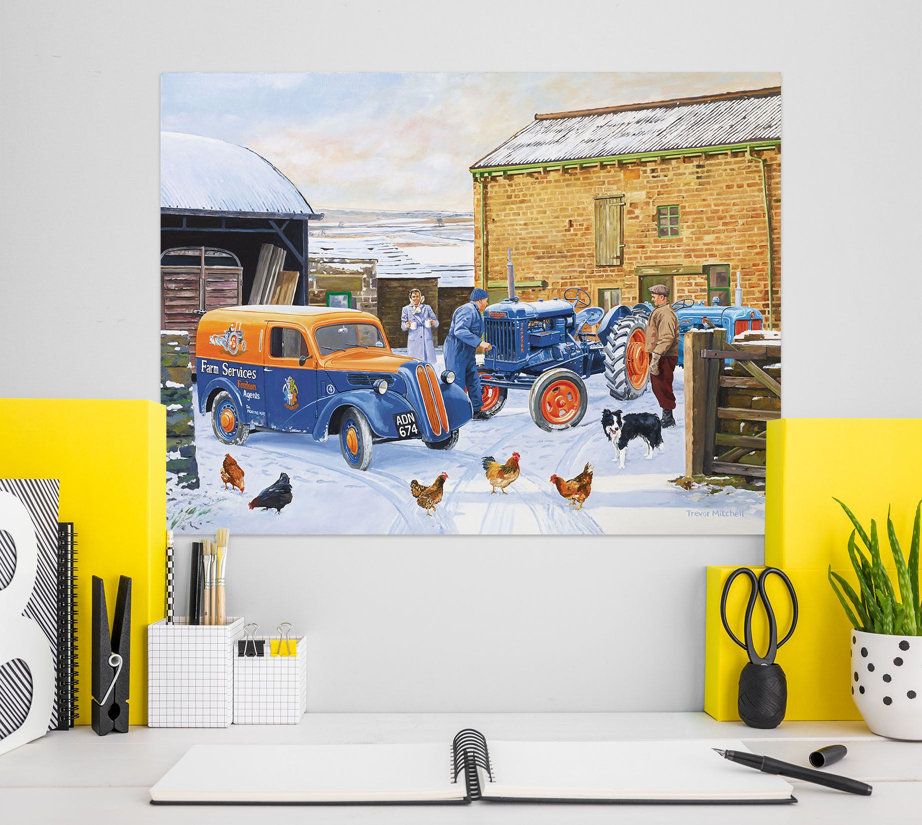 3D Snow Car Chicken 8933 Trevor Mitchell Wall Sticker
