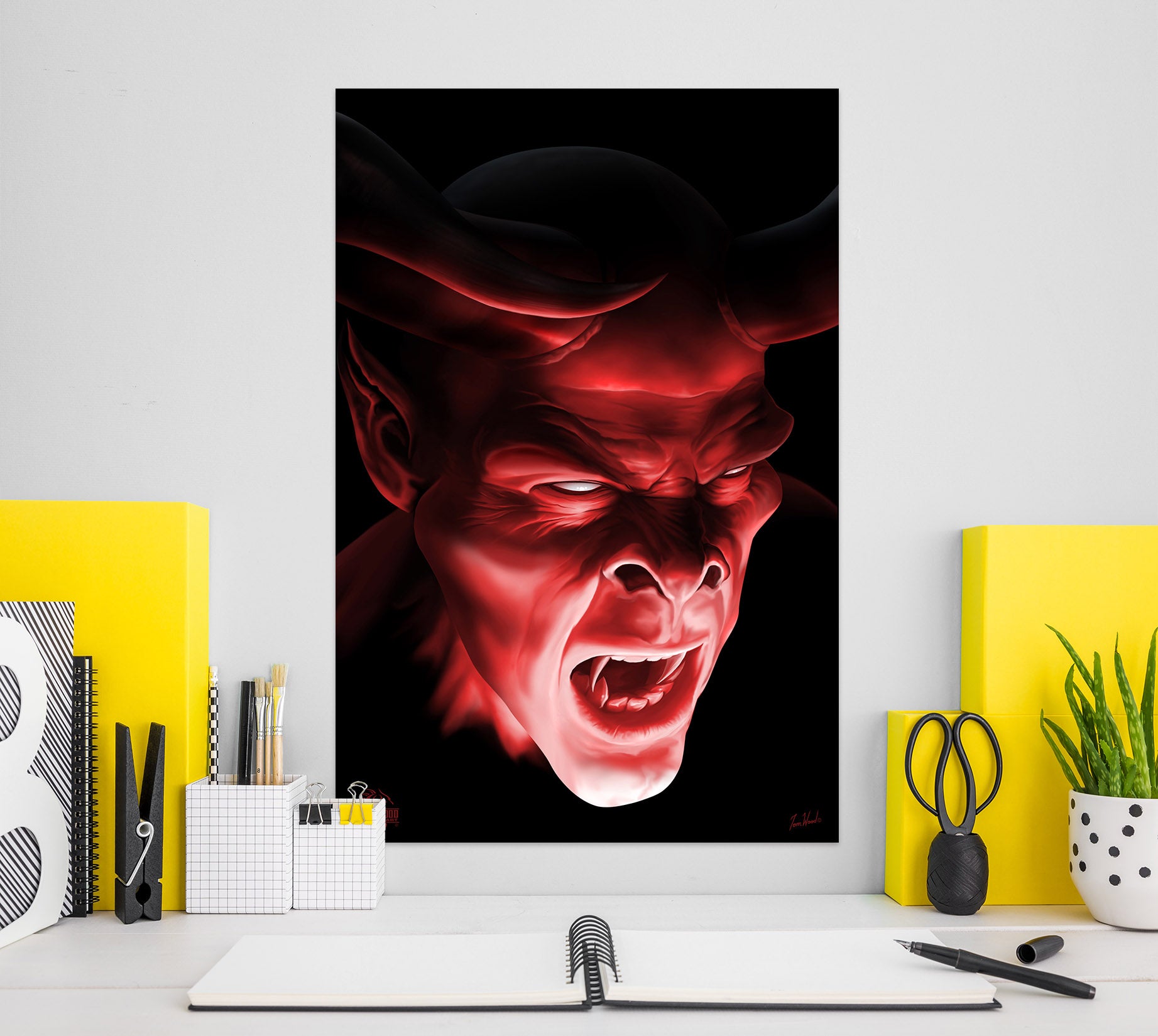 3D Red Monster 5125 Tom Wood Wall Sticker