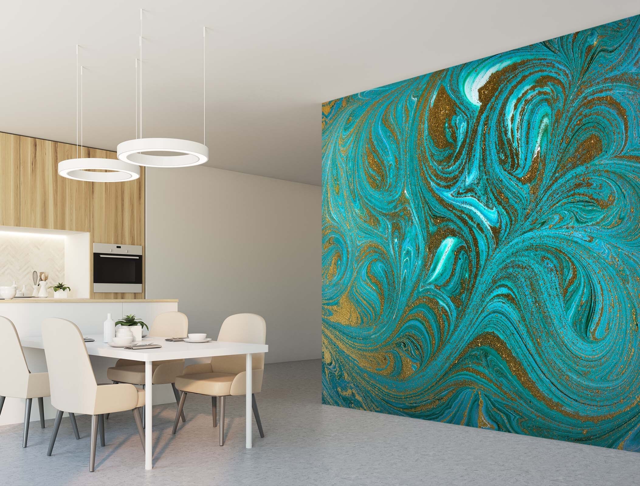 3D Green Abstract Painting 31 Wall Murals Wallpaper AJ Wallpaper 2