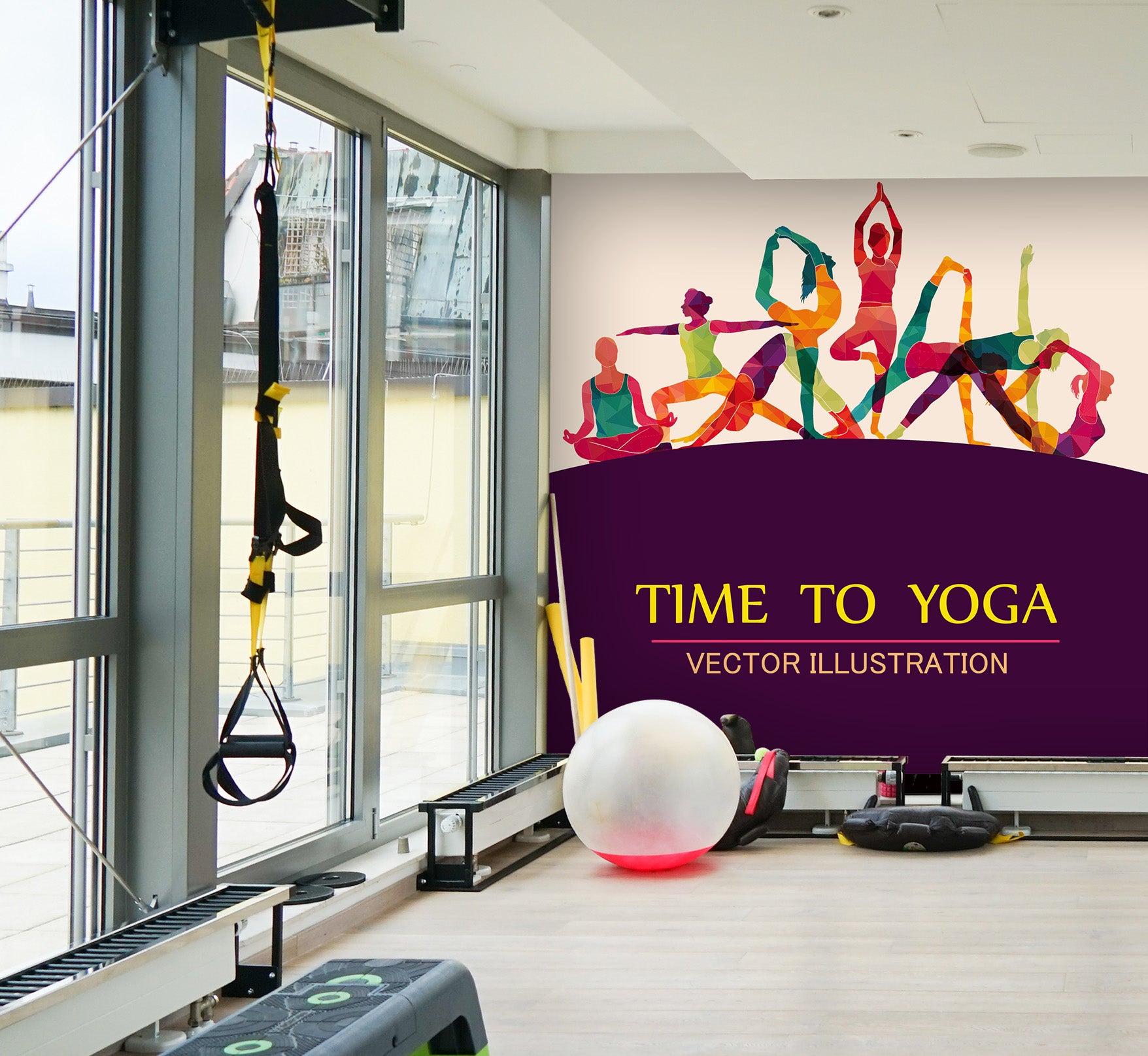 3D Yoga Time 279 Wall Murals