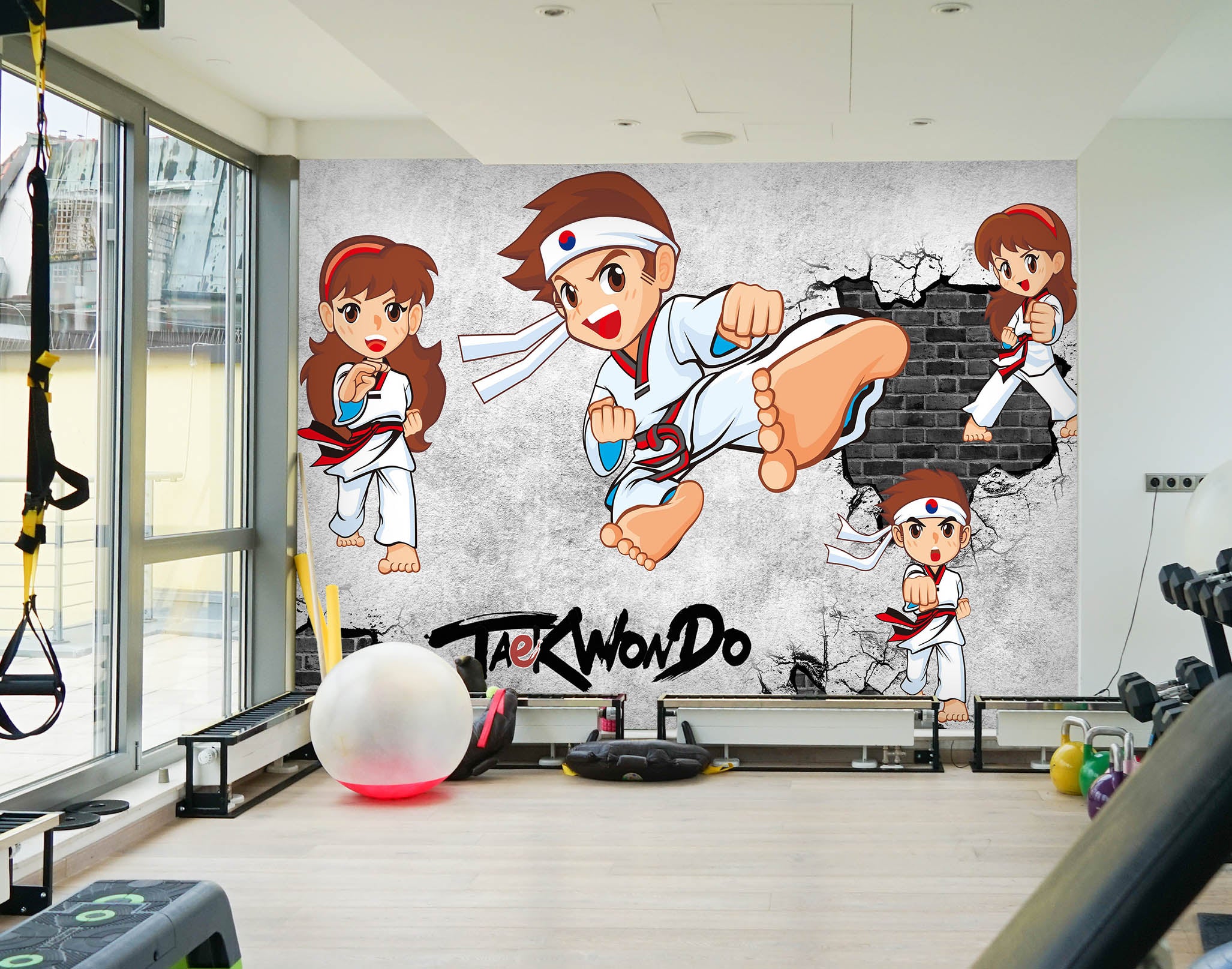 3D Taekwondo Boy 038 Wall Murals