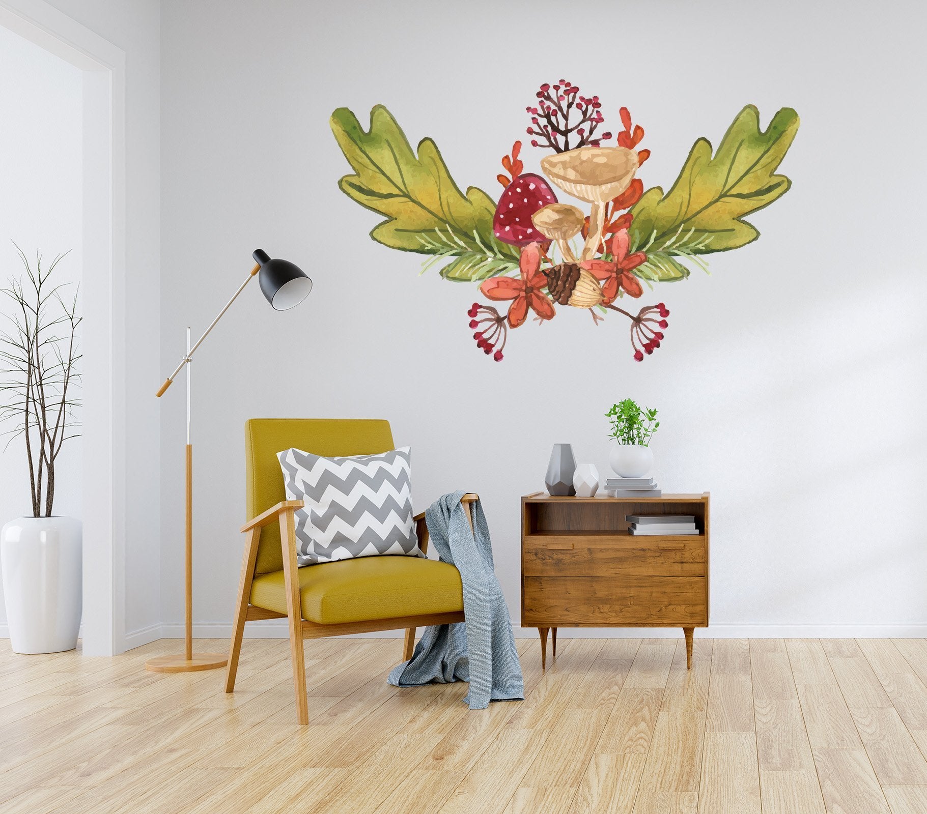 3D Mushroom Pine Nuts 088 Wall Stickers Wallpaper AJ Wallpaper