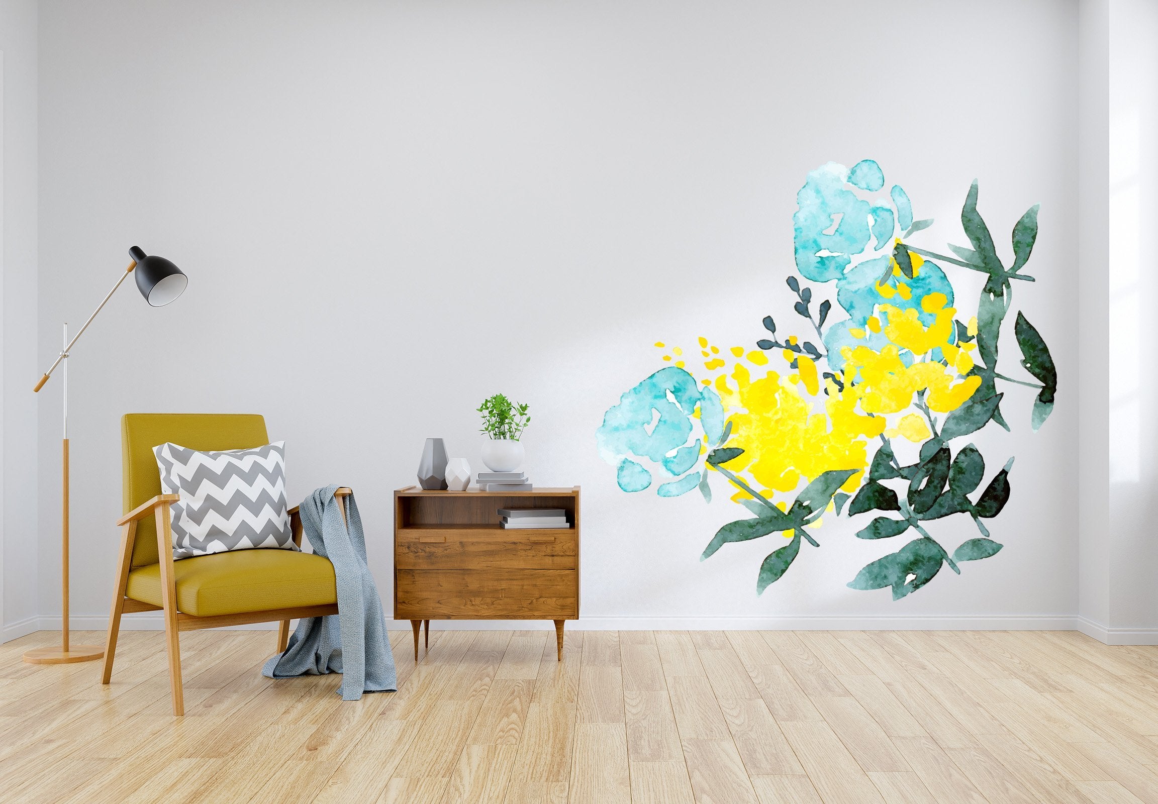 3D Graffiti Blue Rose 256 Wall Stickers Wallpaper AJ Wallpaper