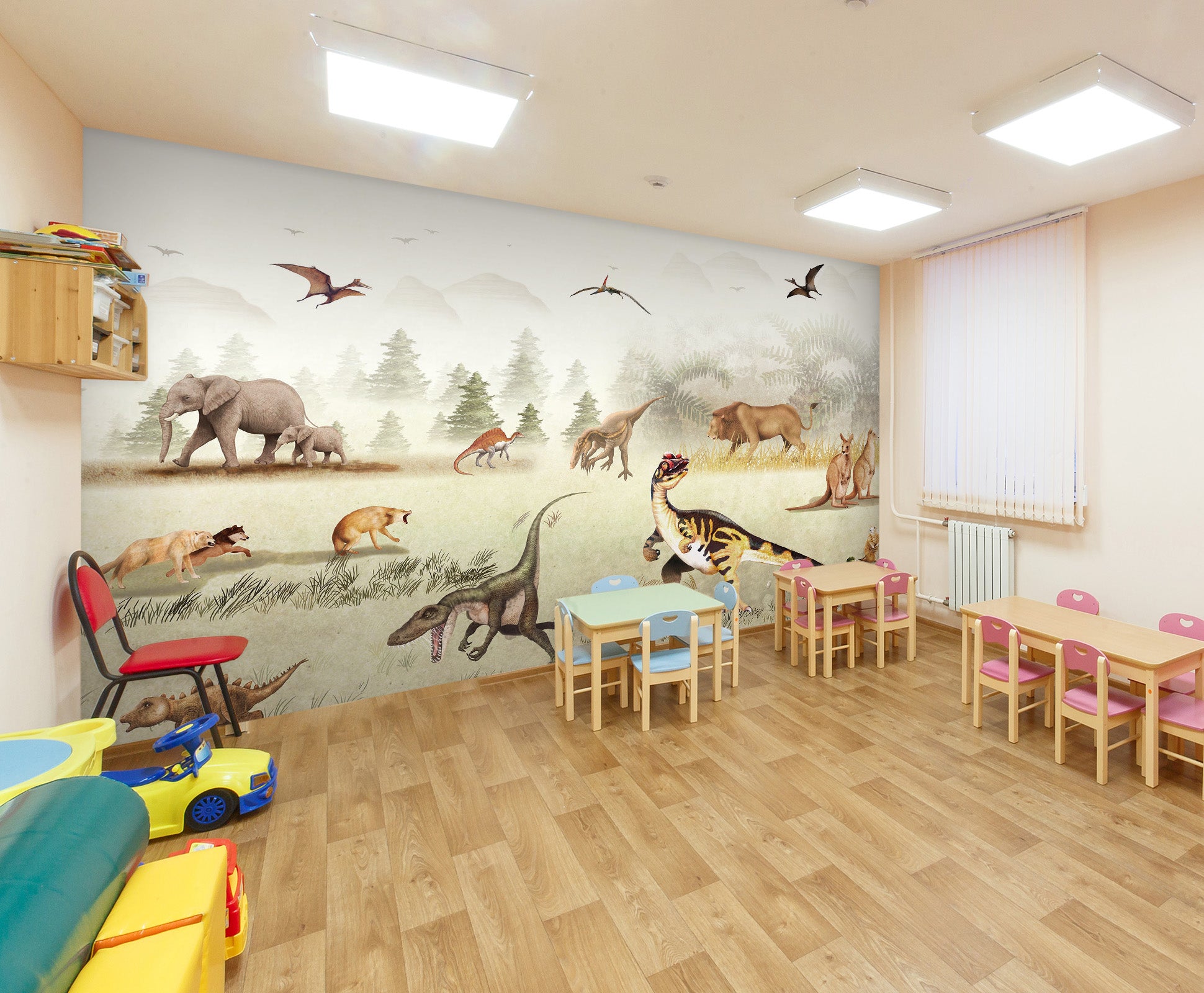 3D Dinosaur Lion 028 Wall Murals