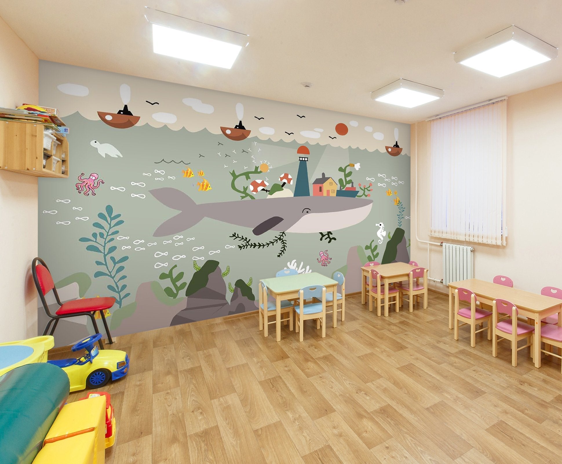 3D Cartoon Marine Life 18 Wall Murals Wallpaper AJ Wallpaper 2