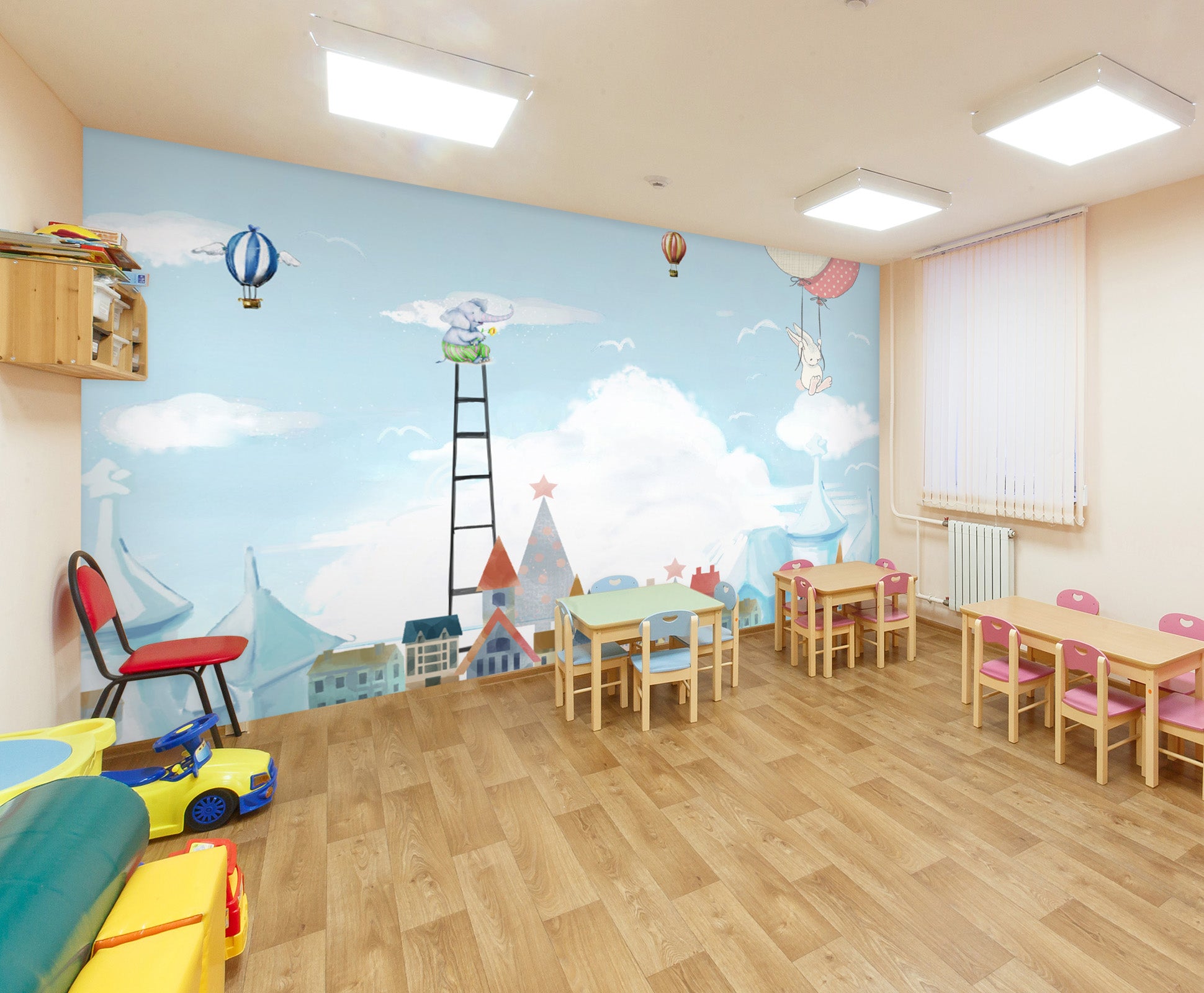 3D Elephant Bunny 269 Wall Murals