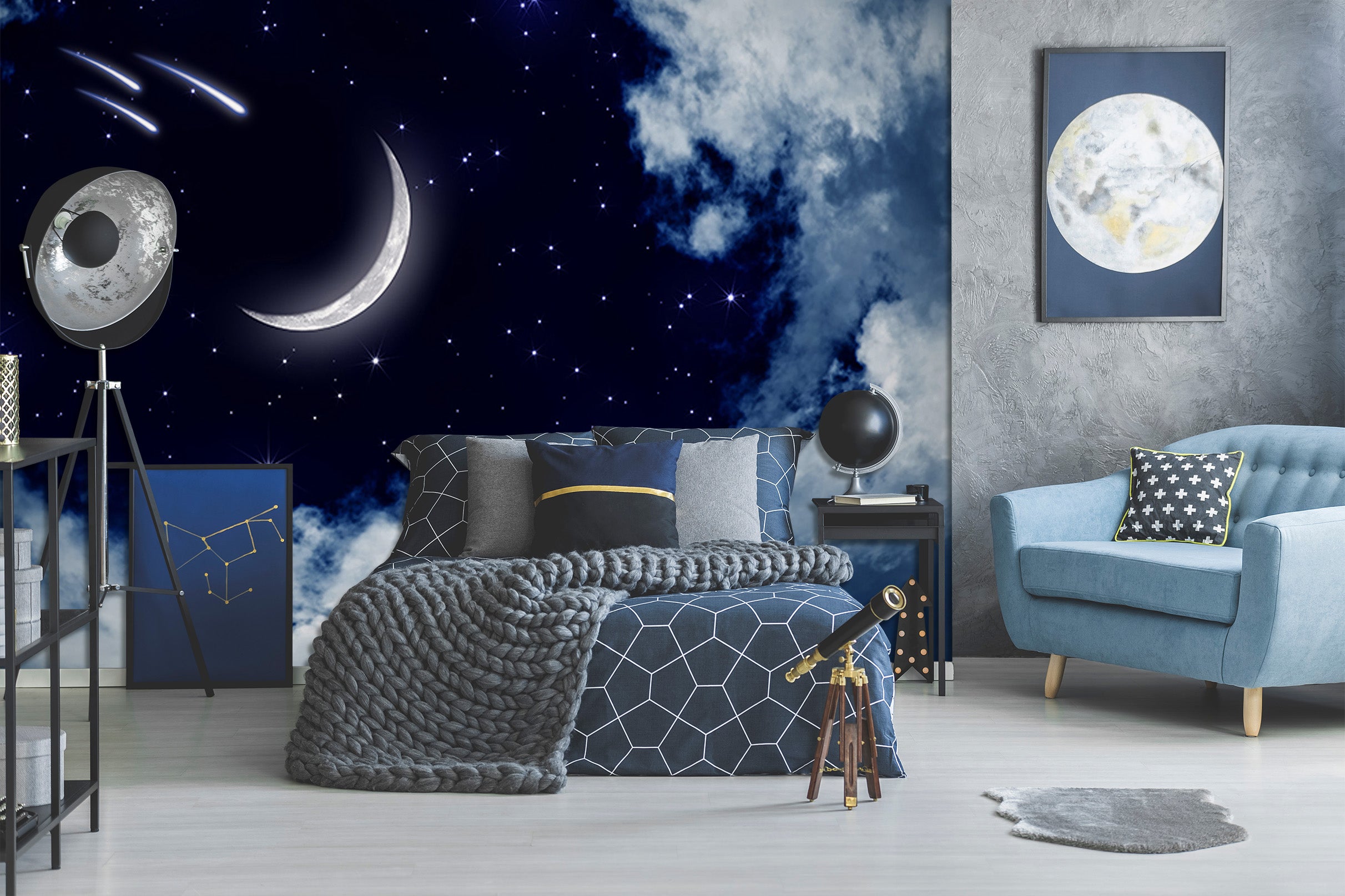 3D Night Sky Moon 1752 Wall Murals