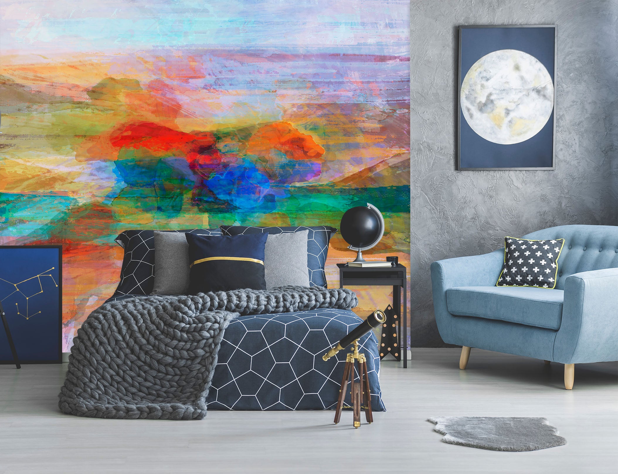 3D Colored Lake 1536 Michael Tienhaara Wall Mural Wall Murals