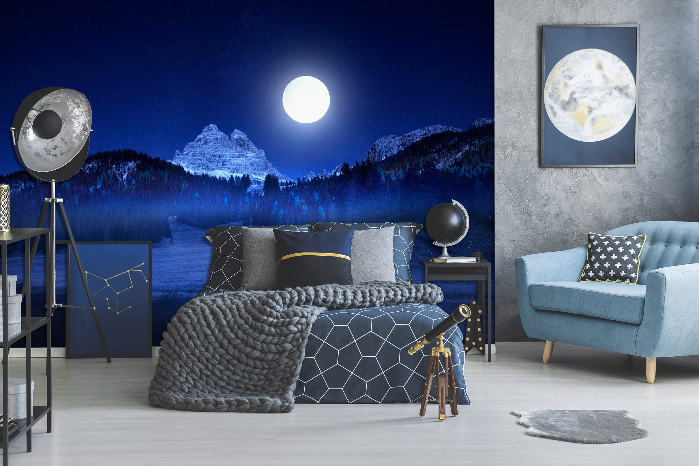 3D Moon Forest 1445 Marco Carmassi Wall Mural Wall Murals
