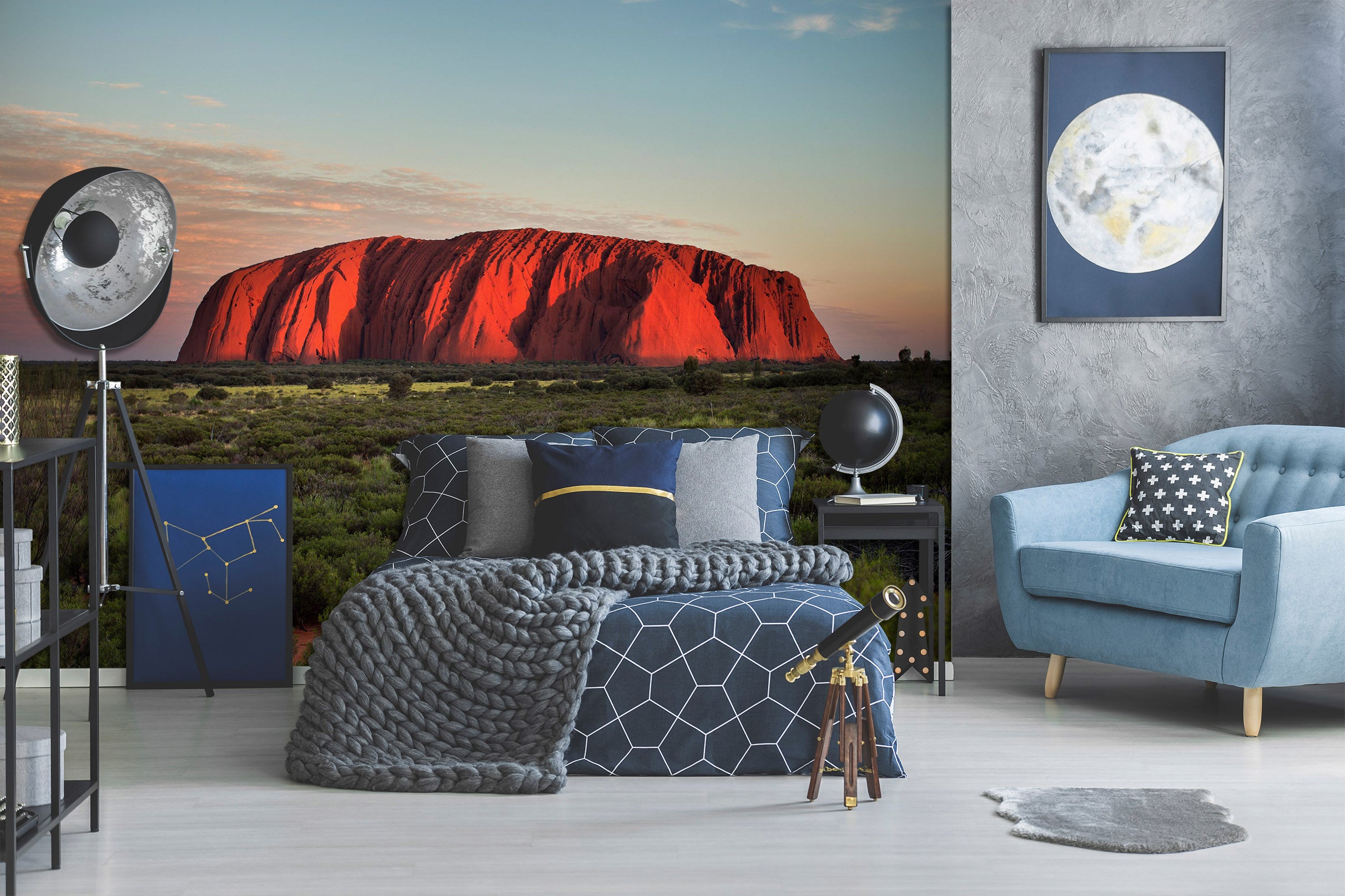 3D Red Steppe 1682 Wall Murals