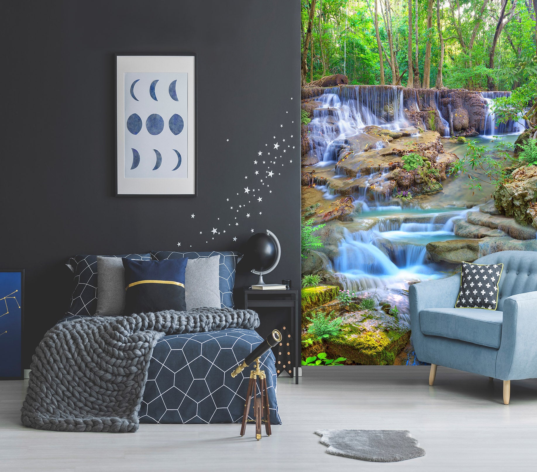 3D Stream Water 1968 Wall Murals