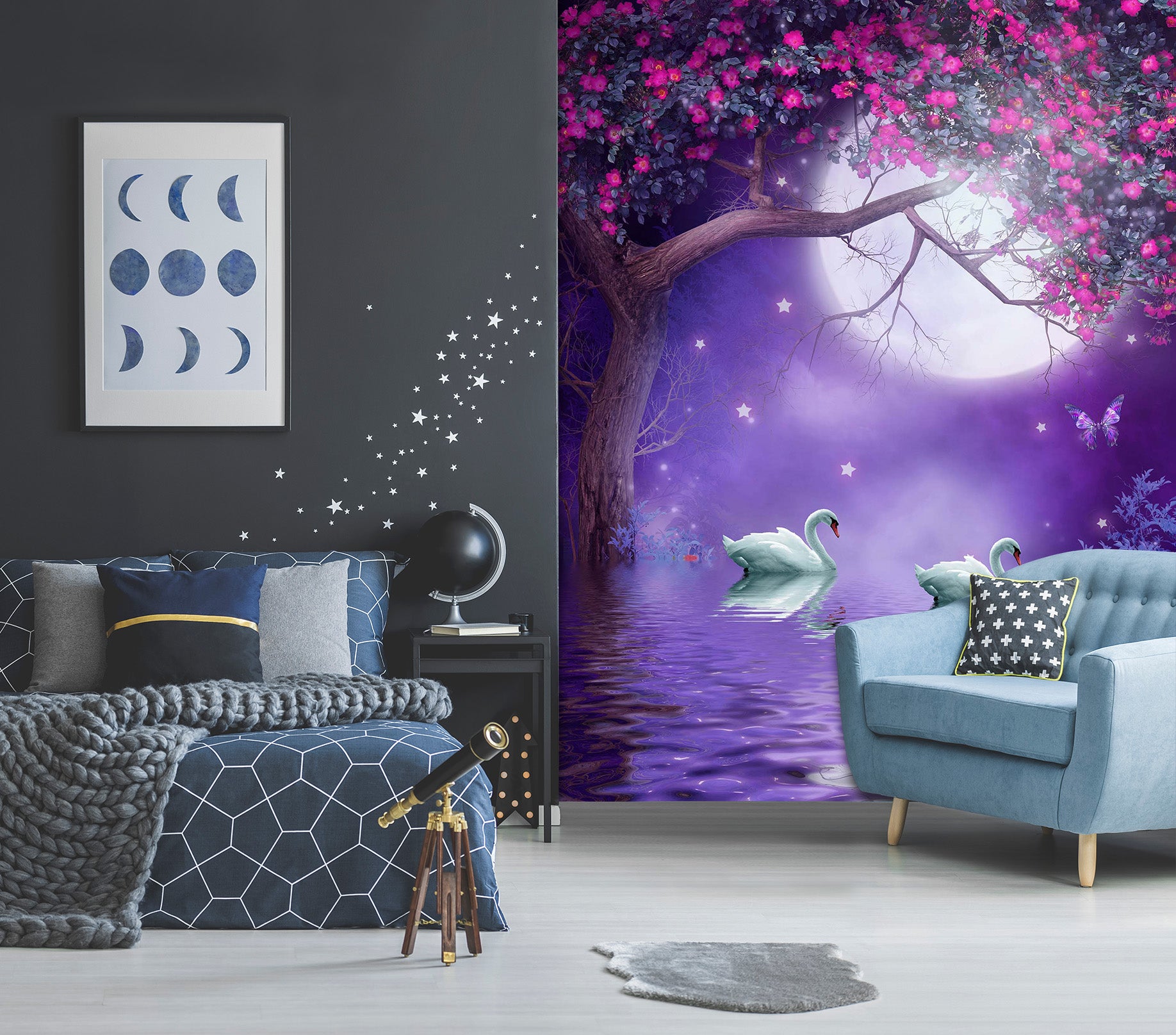 3D Swan Lake 1980 Wall Murals