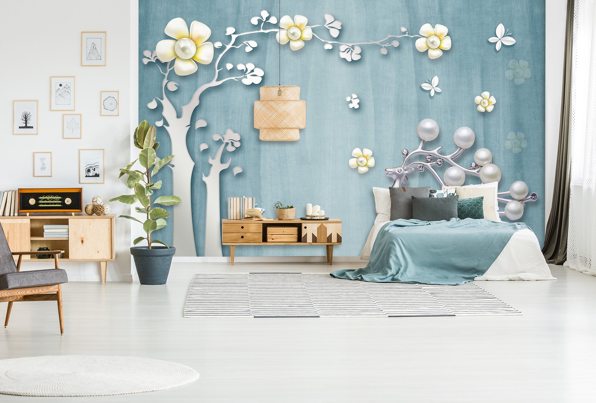 3D Carving Flowers 1486 Wall Murals