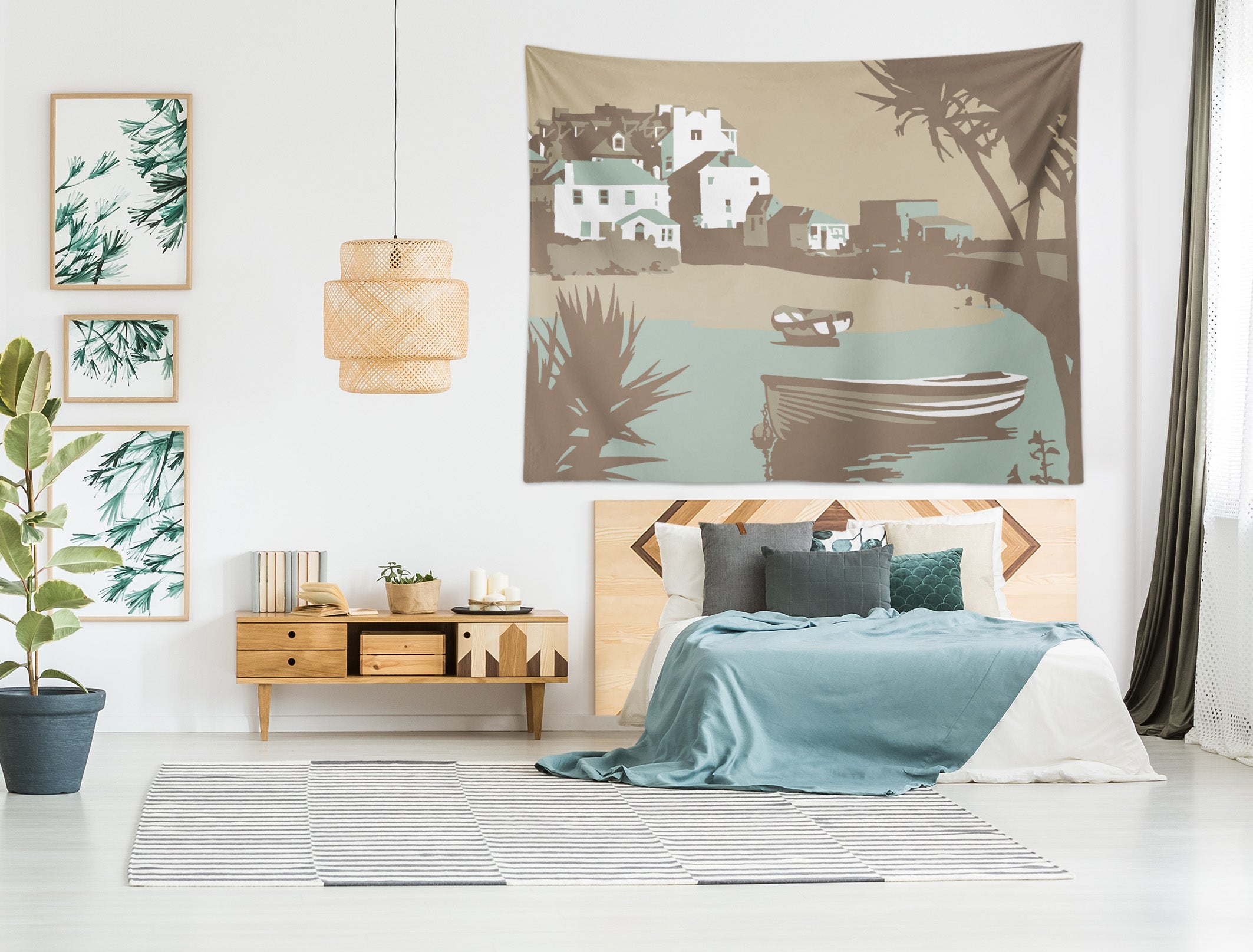 3D Lake Boat 5308 Steve Read Tapestry Hanging Cloth Hang