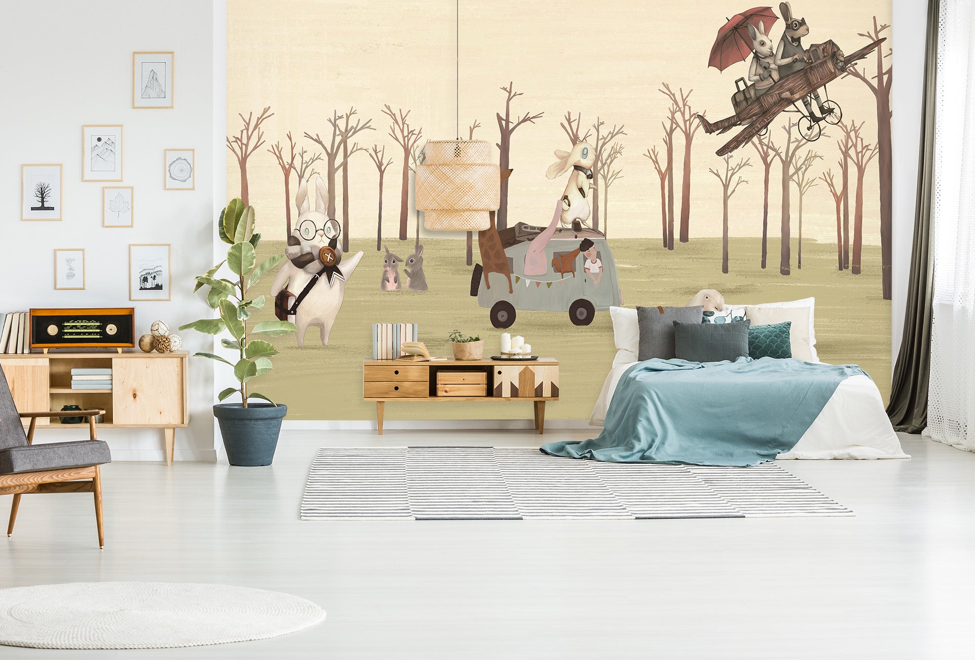 3D Forest Picnic 012 Wall Murals