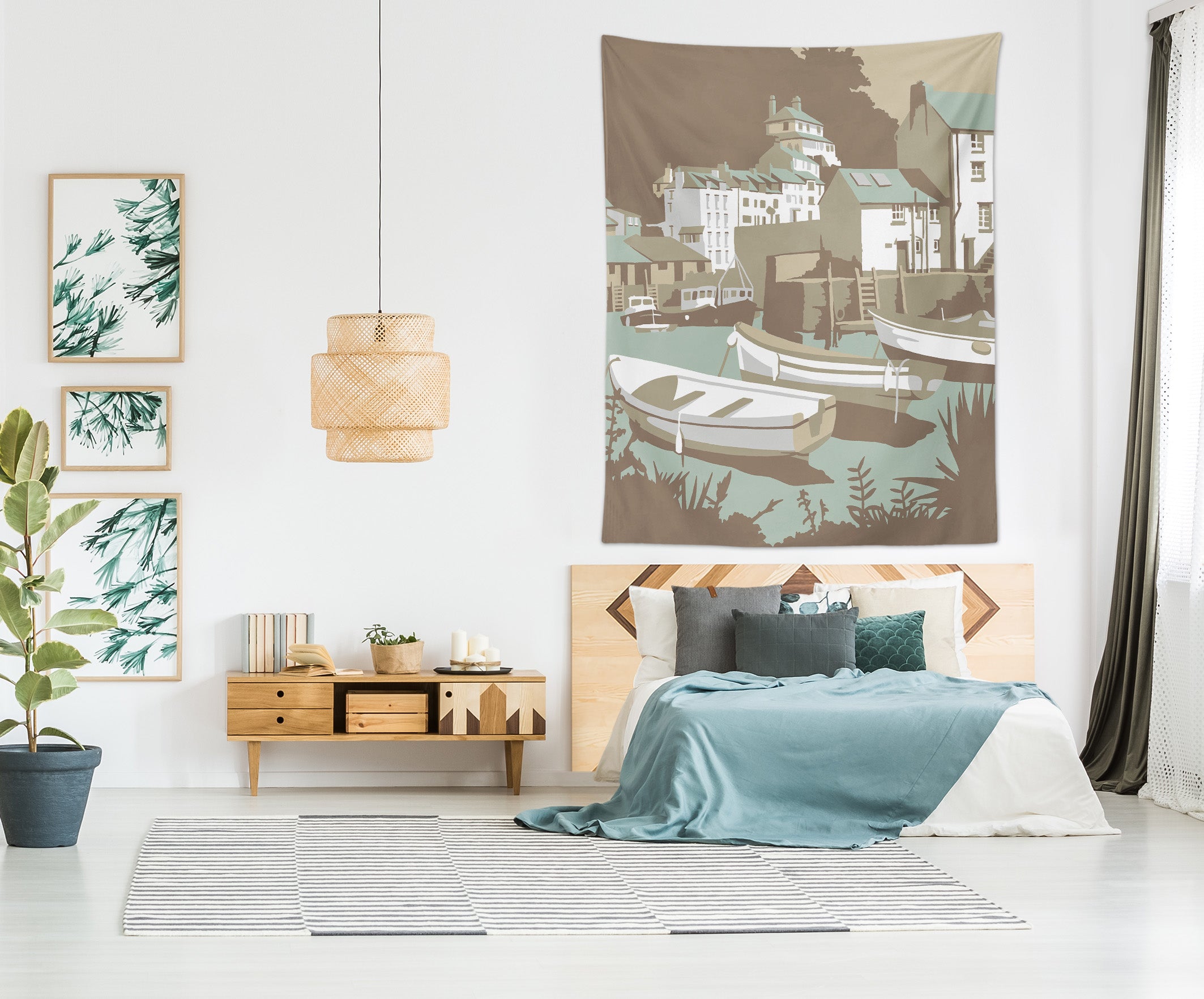 3D House Boat 5359 Steve Read Tapestry Hanging Cloth Hang