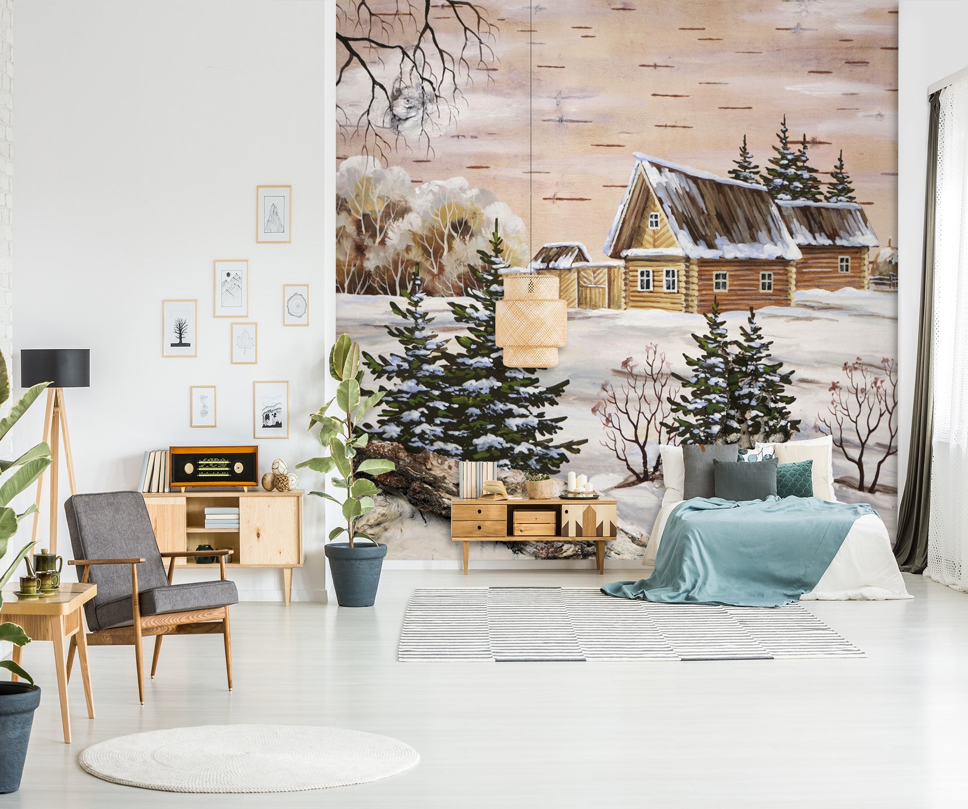 3D Snow Scene 1972 Wall Murals