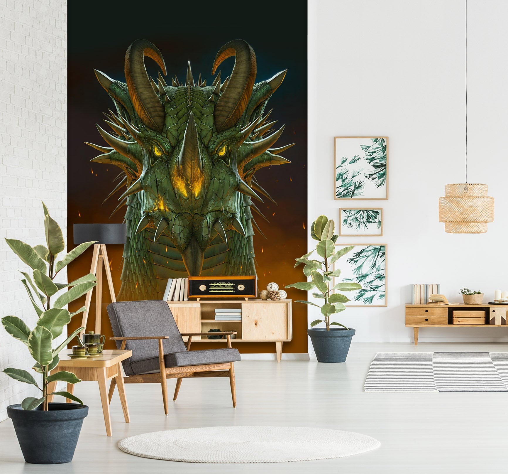 3D Dragon Portrait 1510 Wall Murals Exclusive Designer Vincent Wallpaper AJ Wallpaper