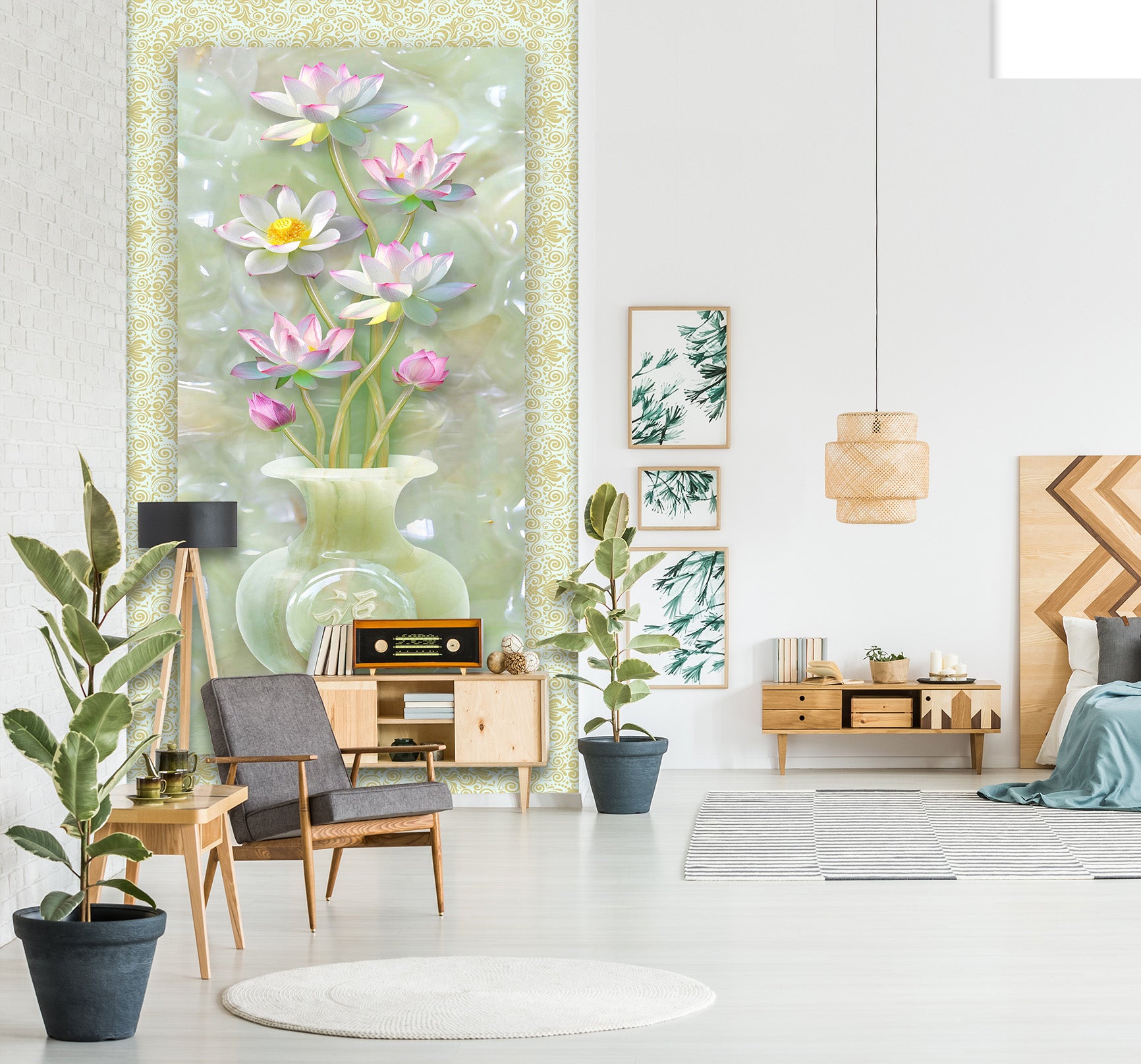 3D Vase Flowers 1542 Wall Murals