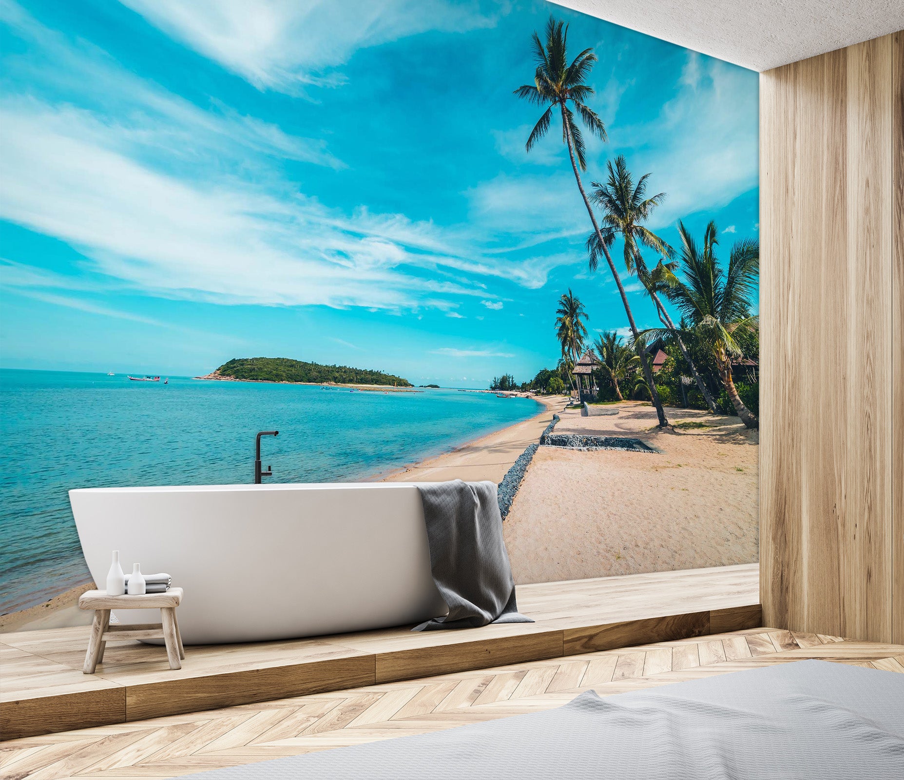 3D Sea View House 132 Wall Murals