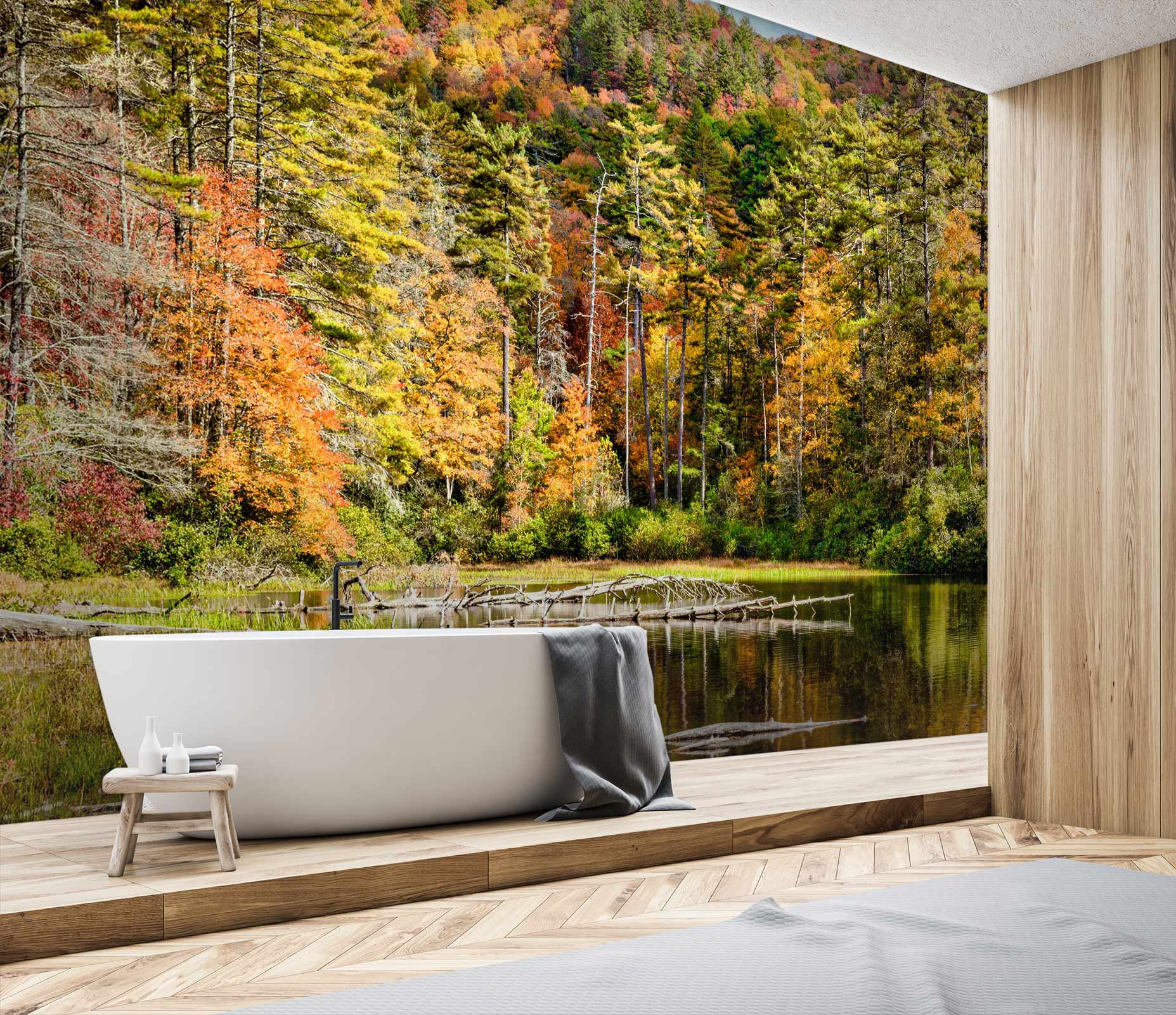 3D Mountain Trees 5247 Beth Sheridan Wall Mural Wall Murals