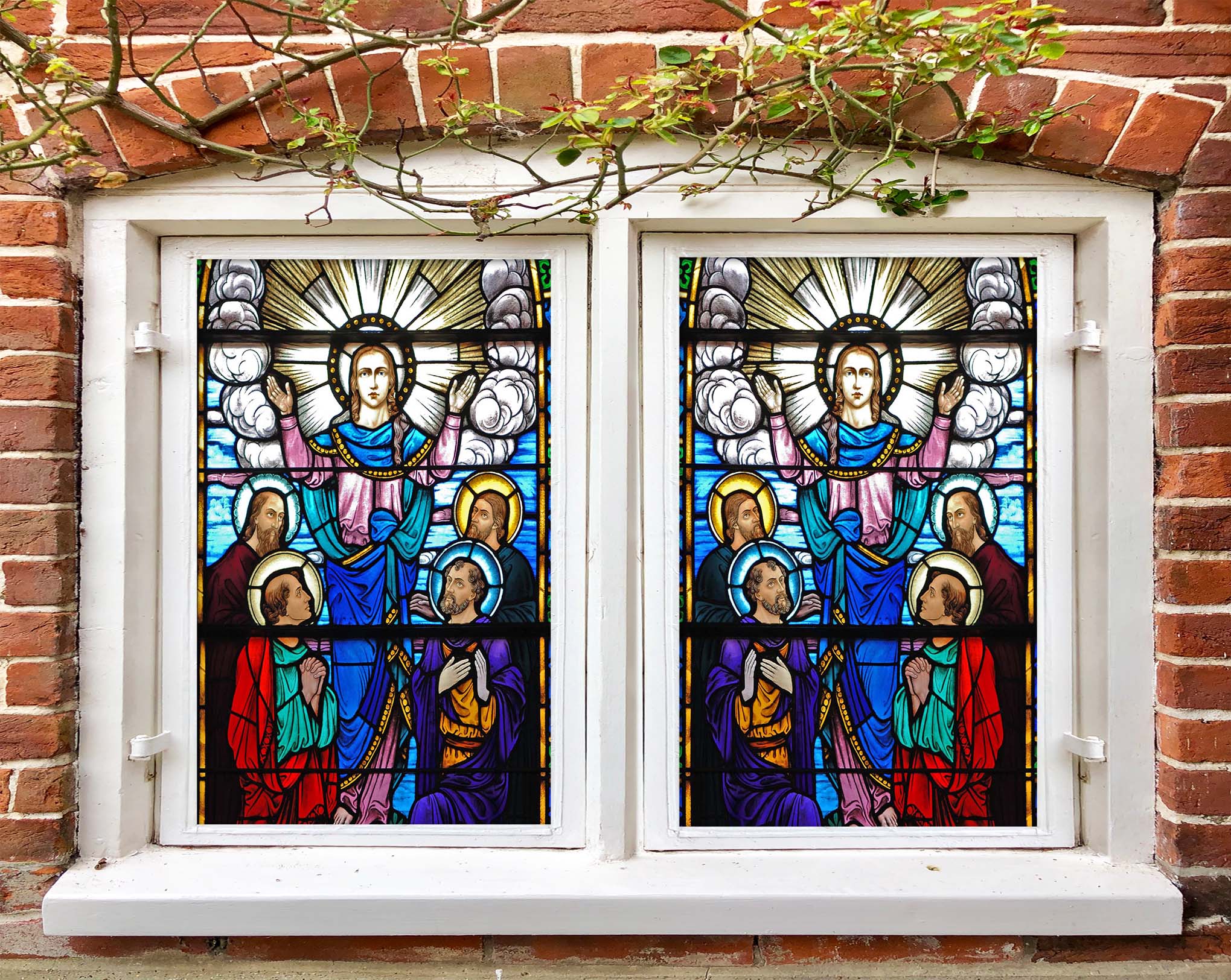 3D Virgin Faith 101 Window Film Print Sticker Cling Stained Glass UV Block