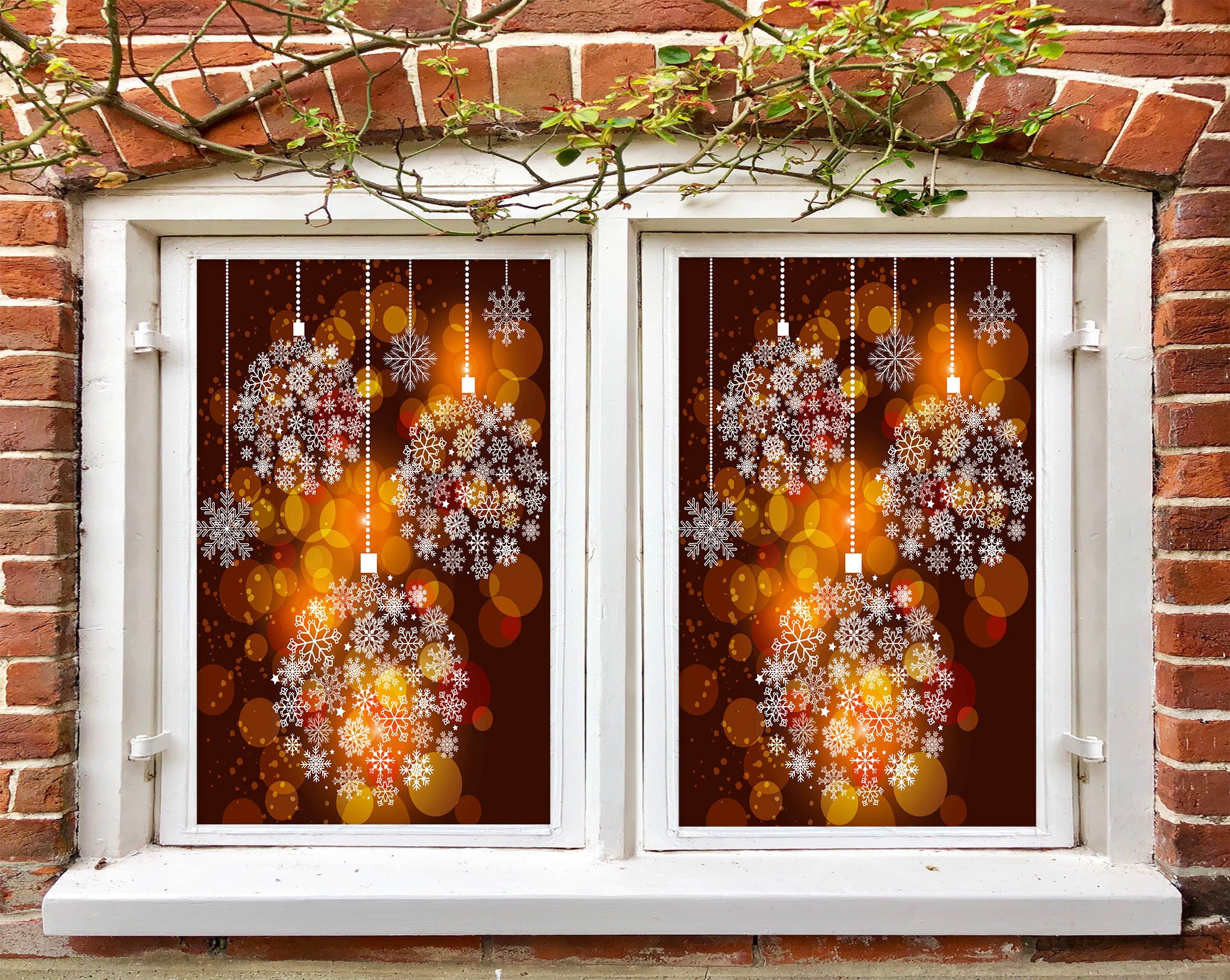 3D Snowflake 31017 Christmas Window Film Print Sticker Cling Stained Glass Xmas