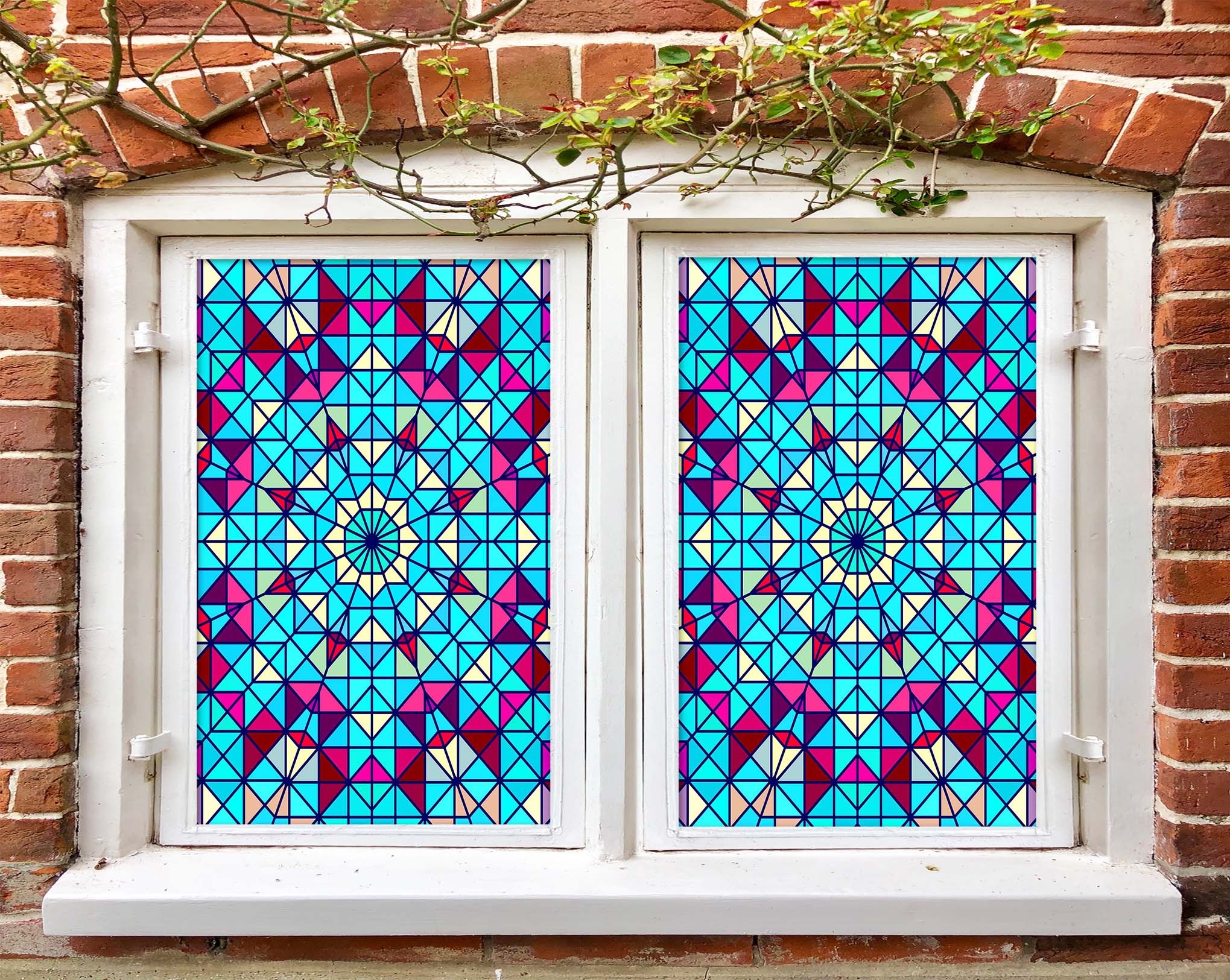 3D Colored Umbrella 300 Window Film Print Sticker Cling Stained Glass UV Block