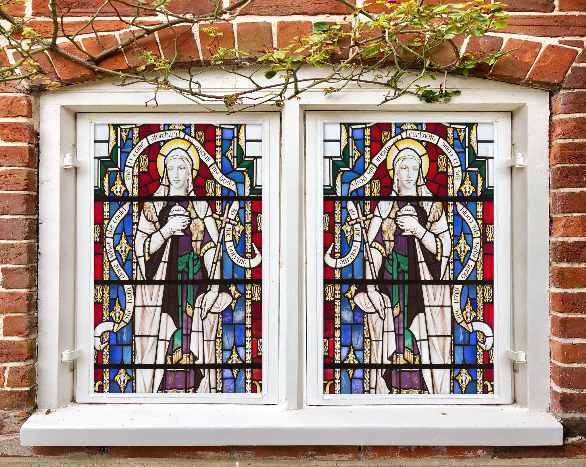 3D White Bottle 193 Window Film Print Sticker Cling Stained Glass UV Block