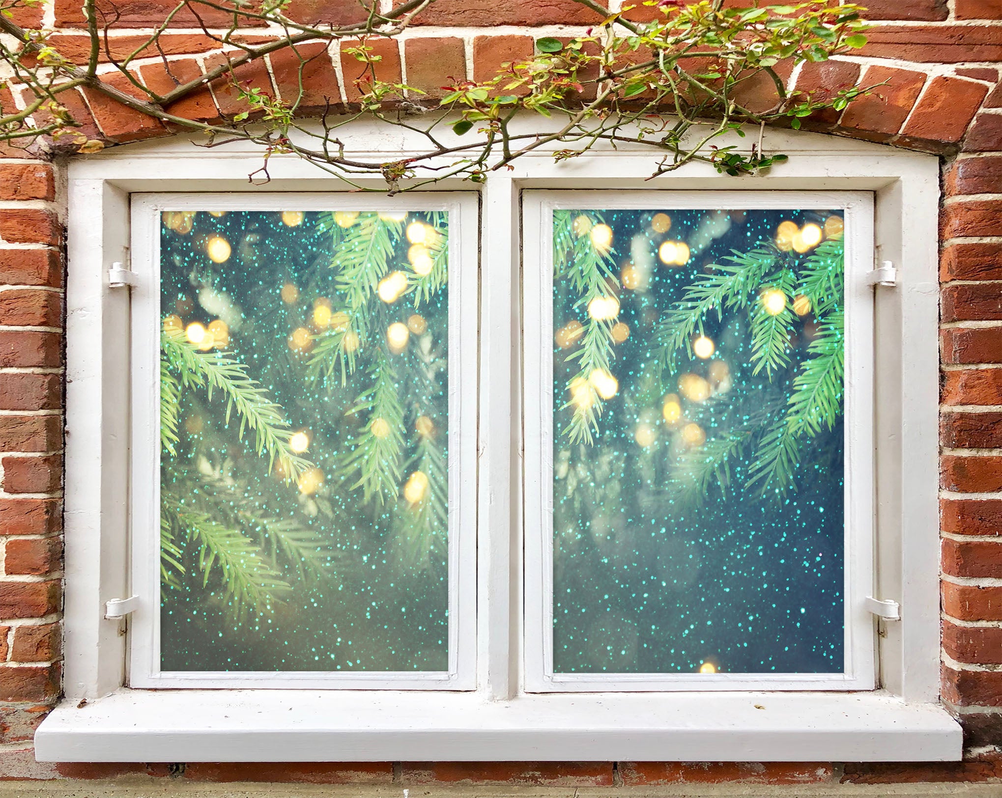 3D Branches Bright 31037 Christmas Window Film Print Sticker Cling Stained Glass Xmas