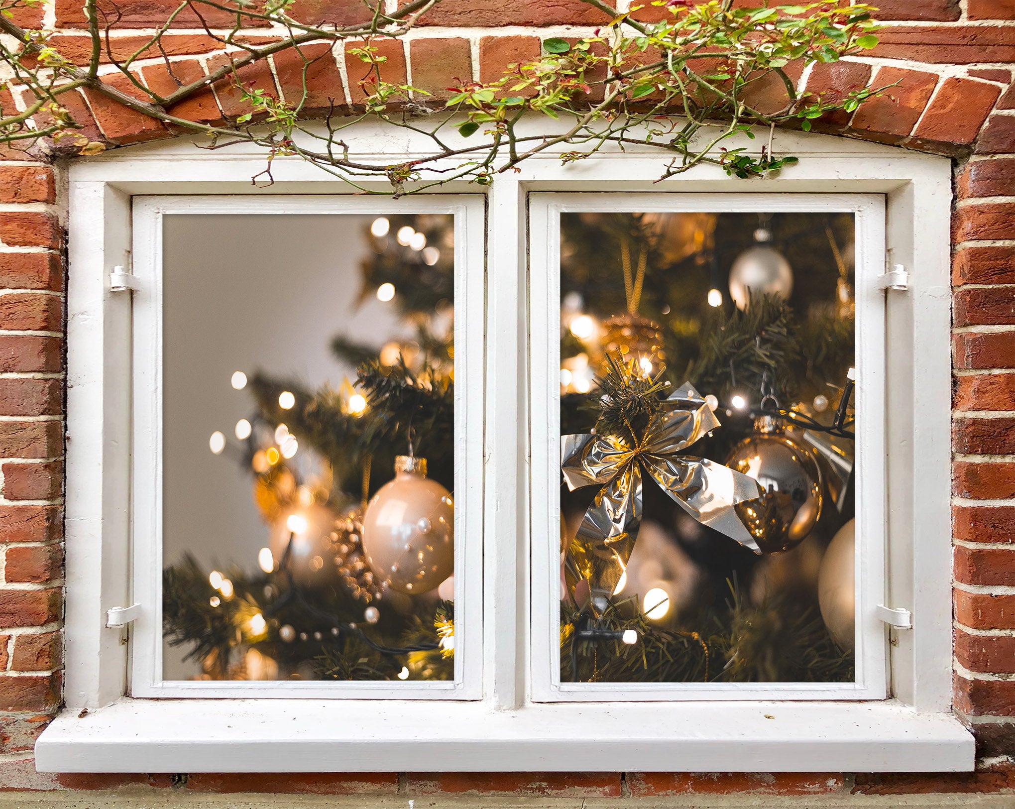 3D Tree Pendant 30140 Christmas Window Film Print Sticker Cling Stained Glass Xmas