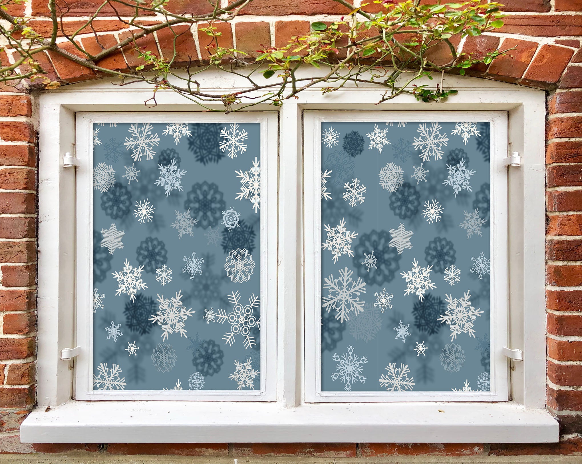 3D Snowflake Pattern 394 Window Film Print Sticker Cling Stained Glass UV Block
