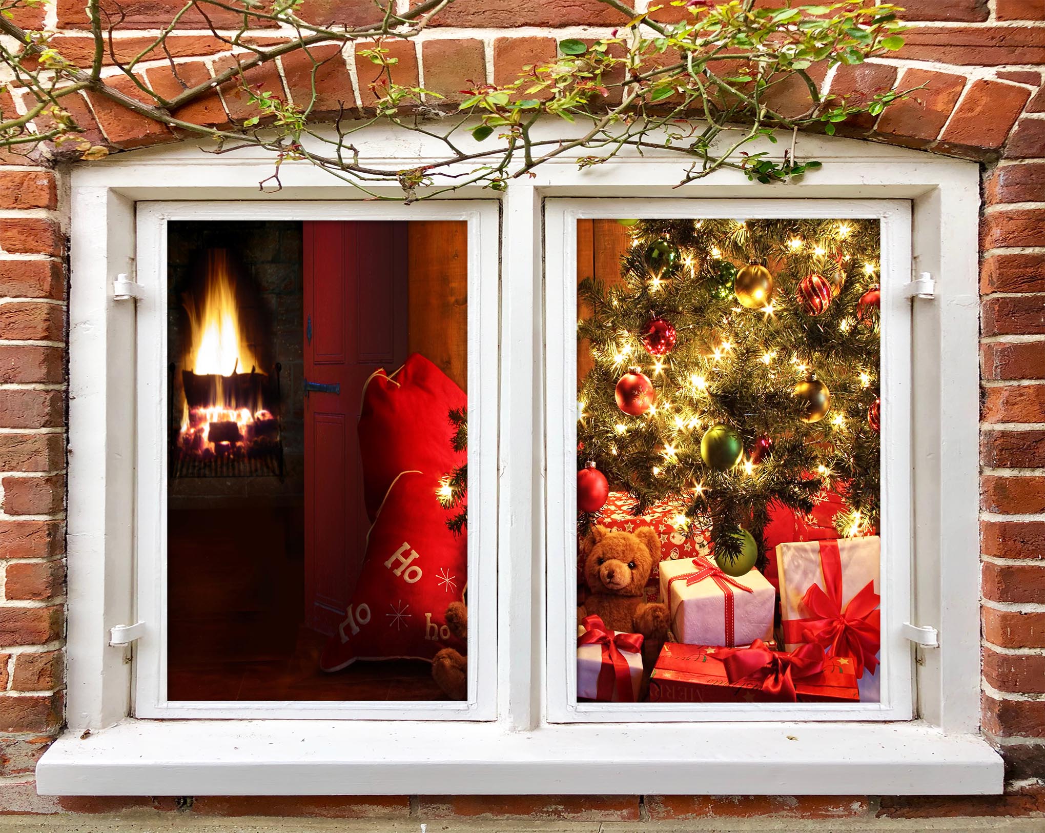 3D Christmas Tree Gift 266 Window Film Print Sticker Cling Stained Glass UV Block