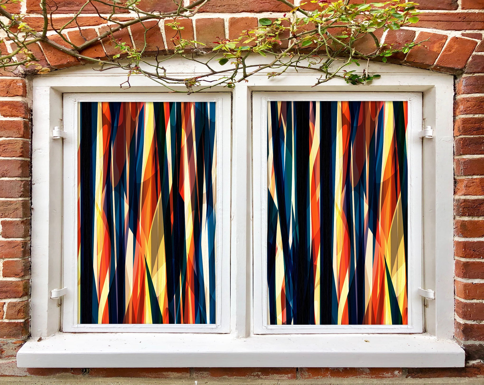 3D Vertical Stripes 412 Window Film Print Sticker Cling Stained Glass UV Block