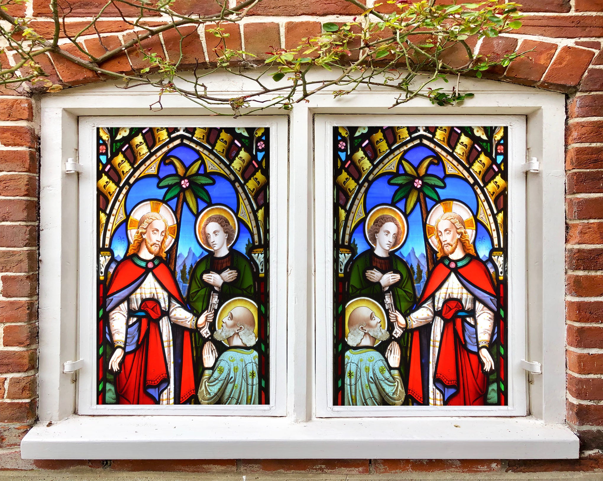 3D Believer Tree 164 Window Film Print Sticker Cling Stained Glass UV Block