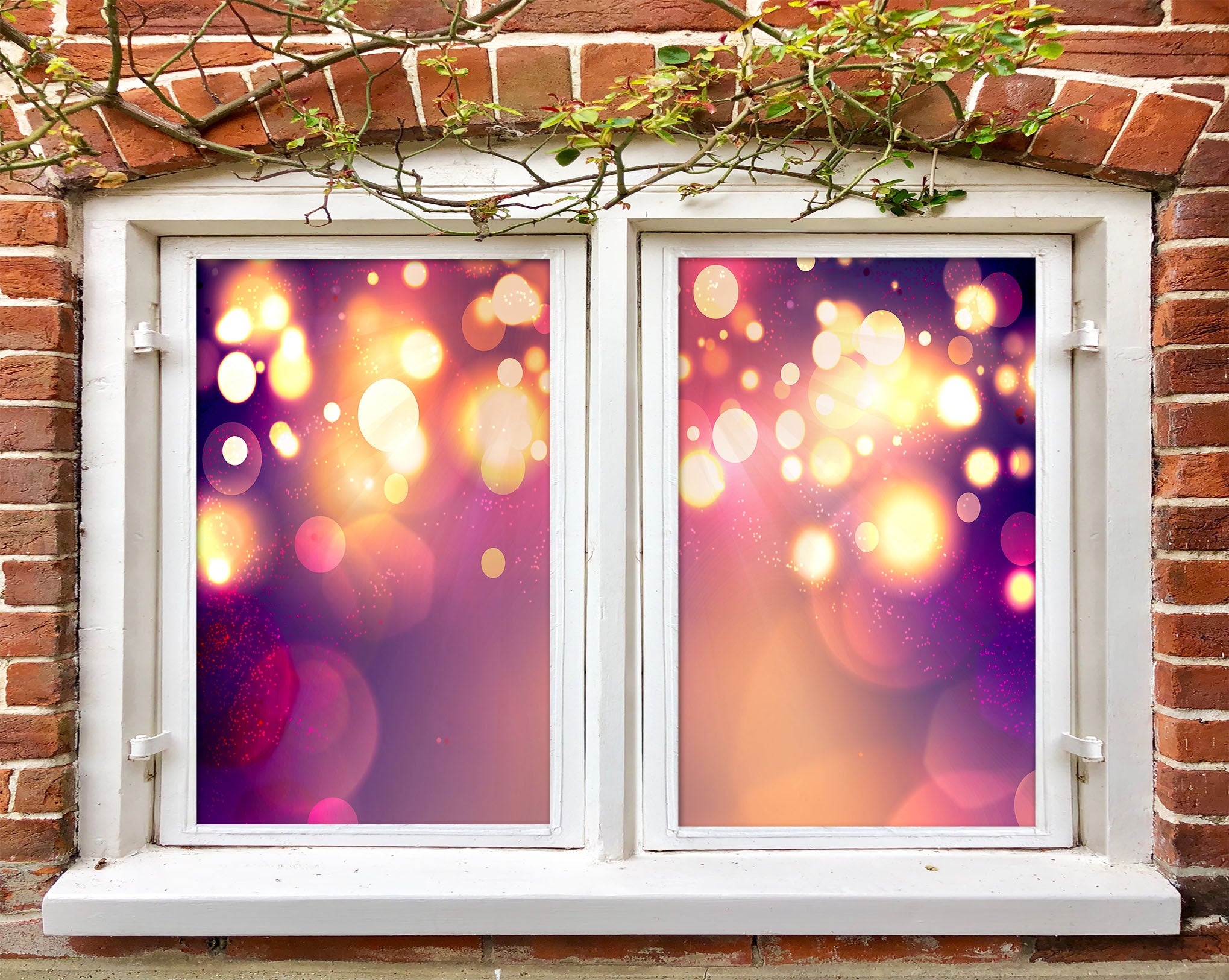 3D Purple Glow 303 Window Film Print Sticker Cling Stained Glass UV Block