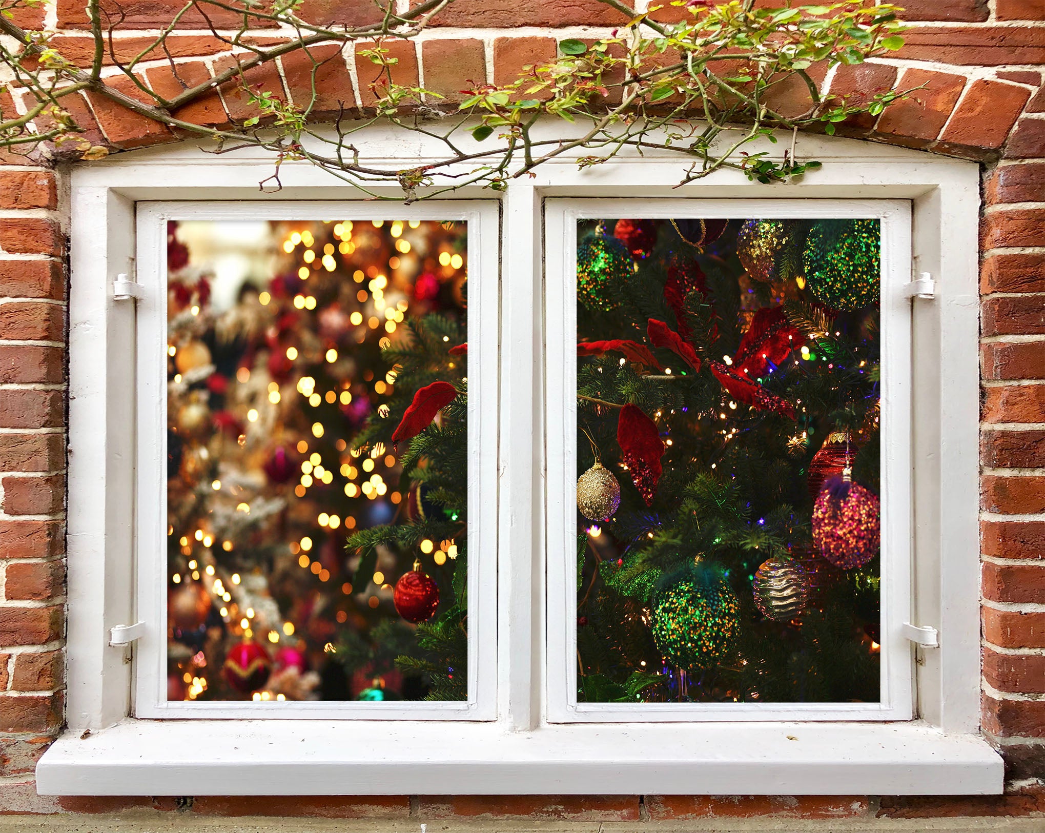 3D Christmas Tree 30078 Christmas Window Film Print Sticker Cling Stained Glass Xmas