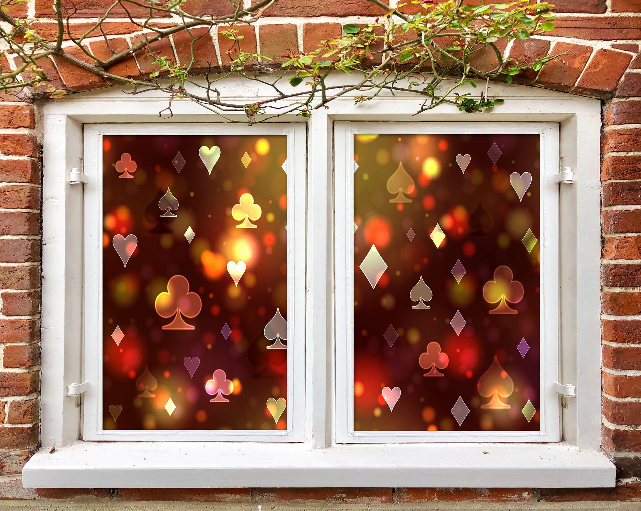 3D Poker Spades 393 Window Film Print Sticker Cling Stained Glass UV Block