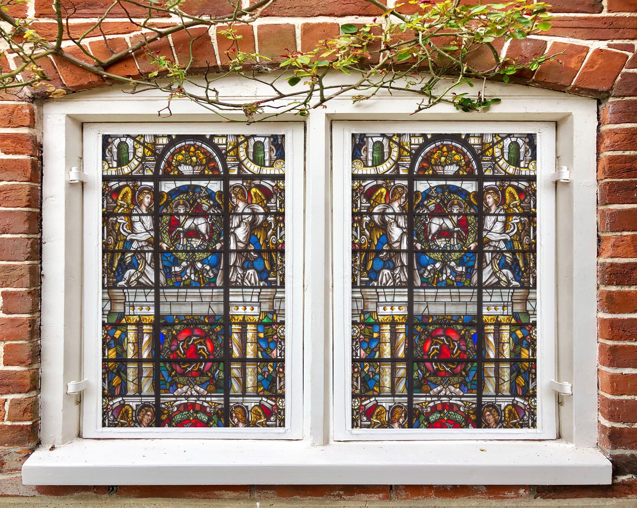 3D Believer's Church 073 Window Film Print Sticker Cling Stained Glass UV Block