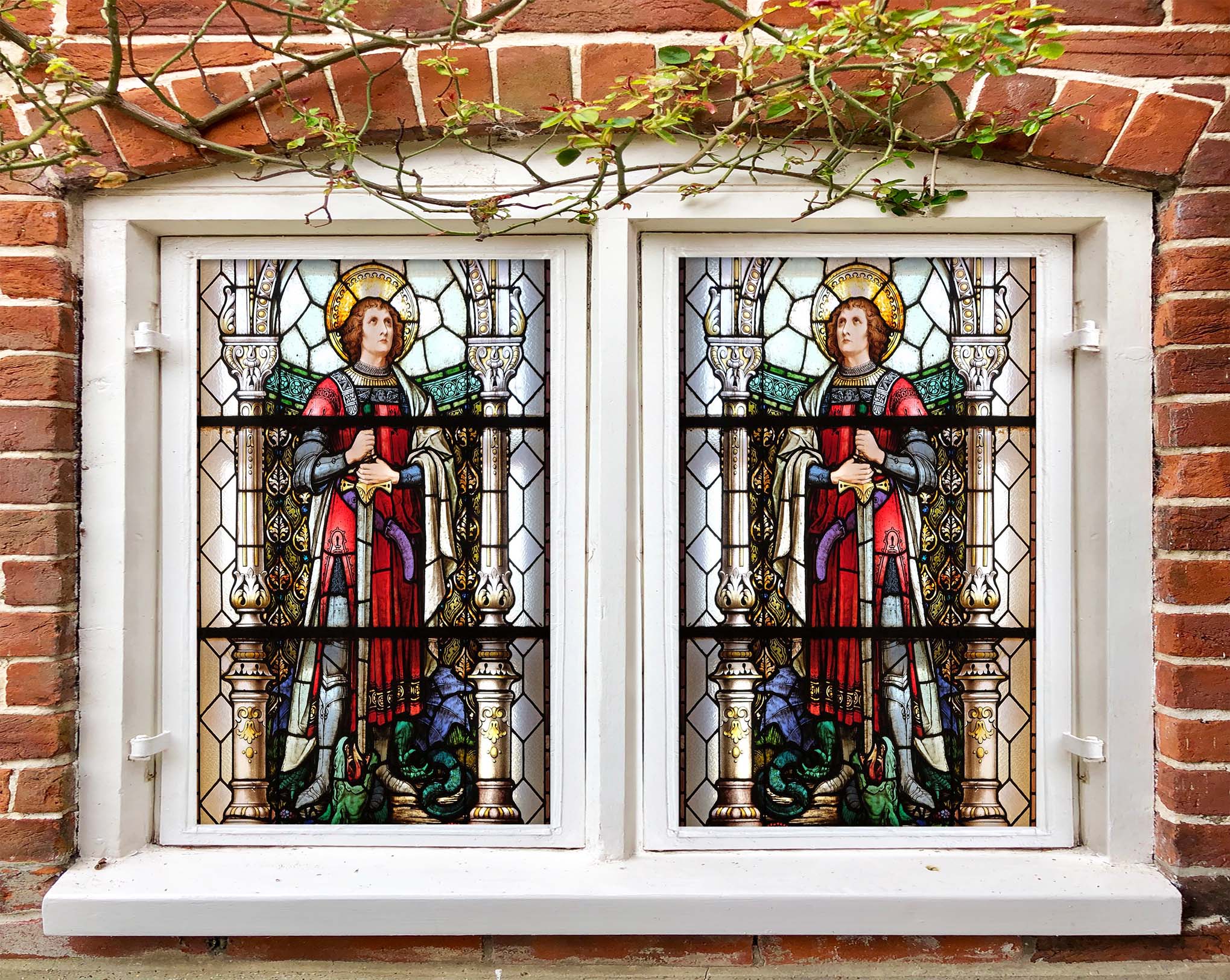 3D Priesthood 075 Window Film Print Sticker Cling Stained Glass UV Block