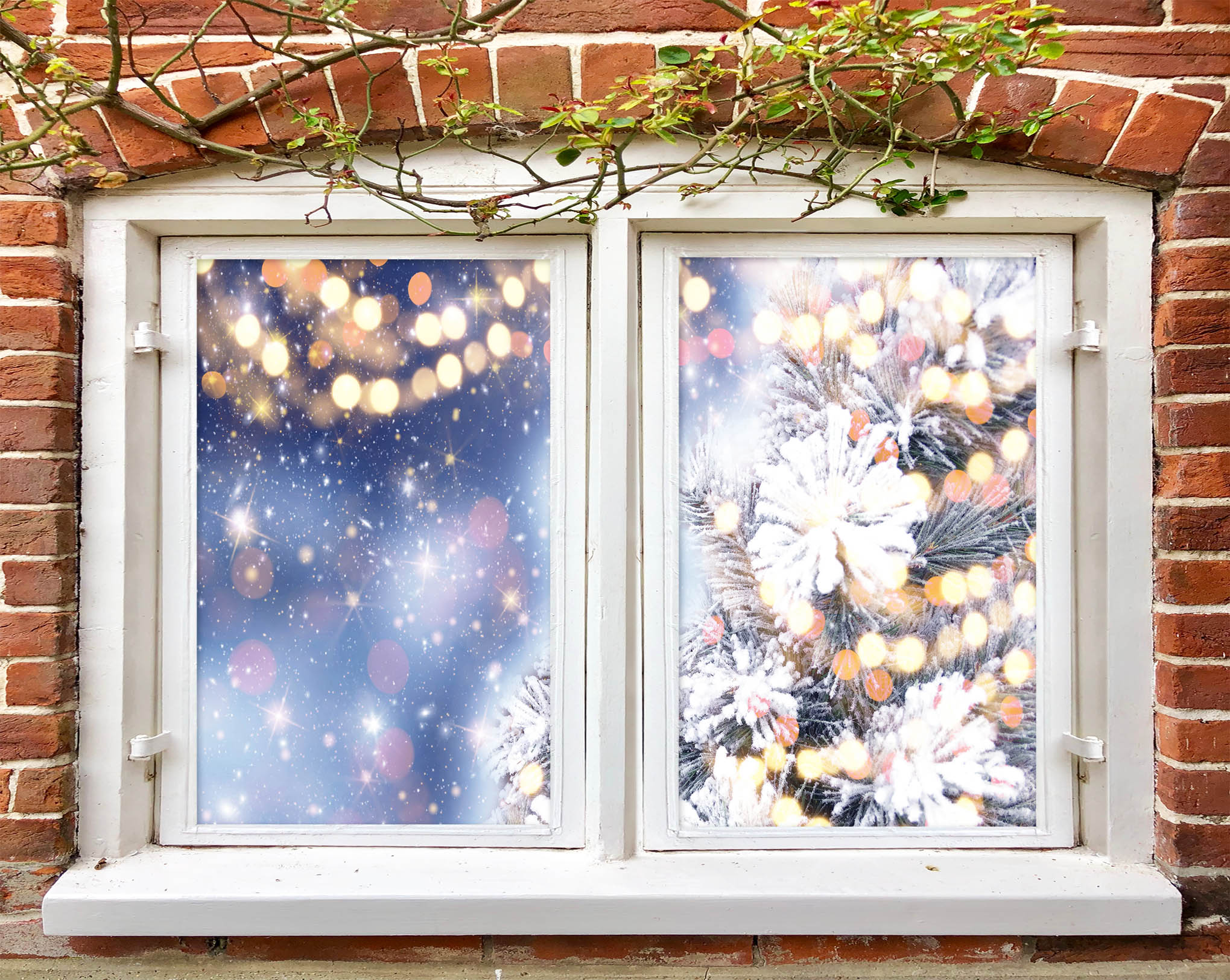 3D Branch Aperture 31088 Christmas Window Film Print Sticker Cling Stained Glass Xmas