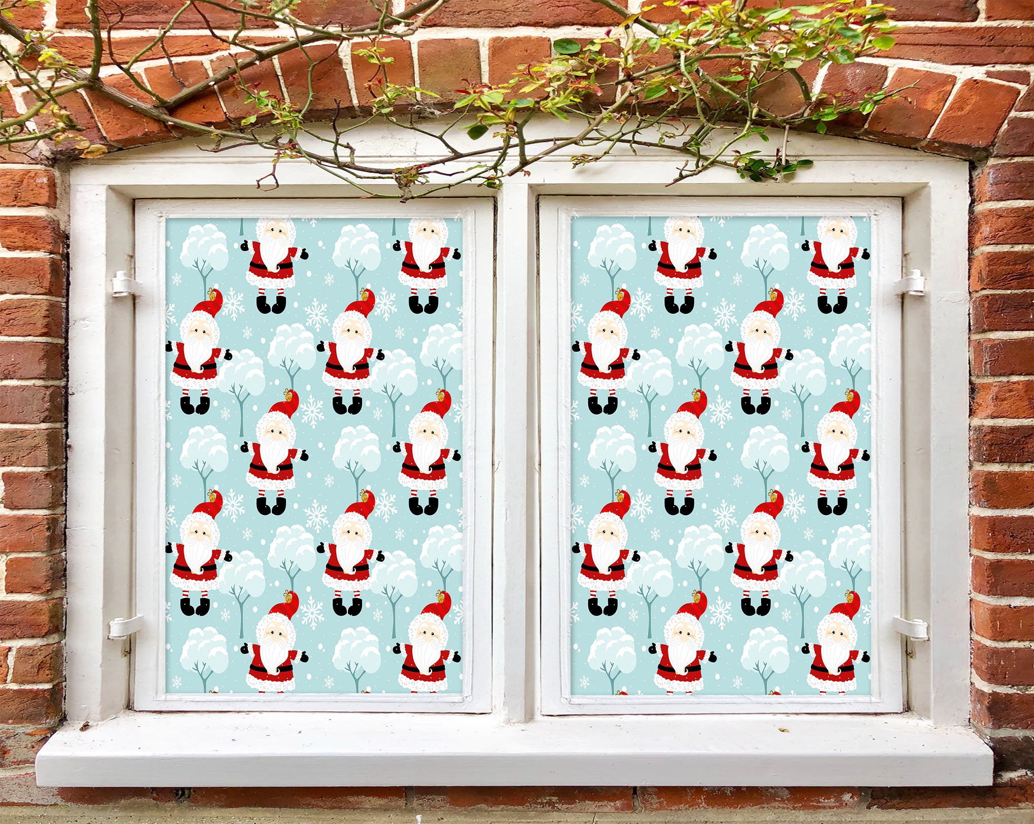 3D Santa Claus 31055 Christmas Window Film Print Sticker Cling Stained Glass Xmas