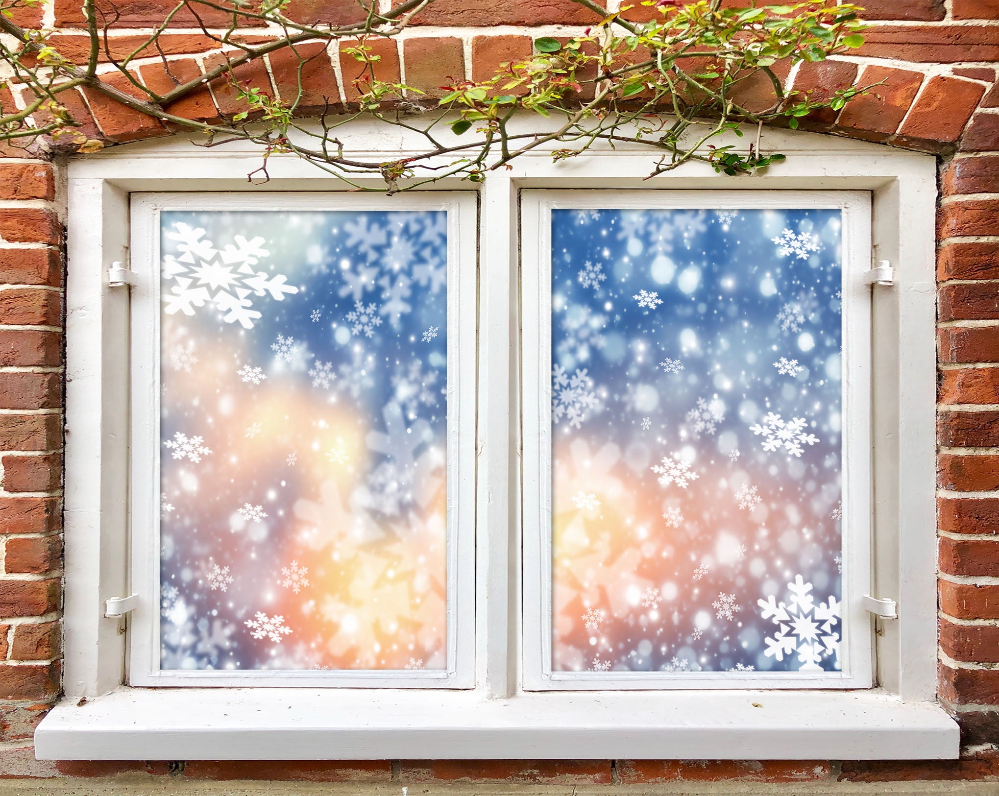 3D White Snowflake 353 Window Film Print Sticker Cling Stained Glass UV Block