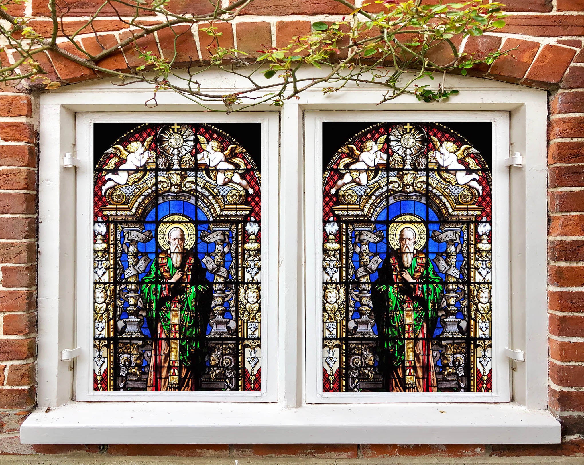 3D Old Man Priesthood 080 Window Film Print Sticker Cling Stained Glass UV Block