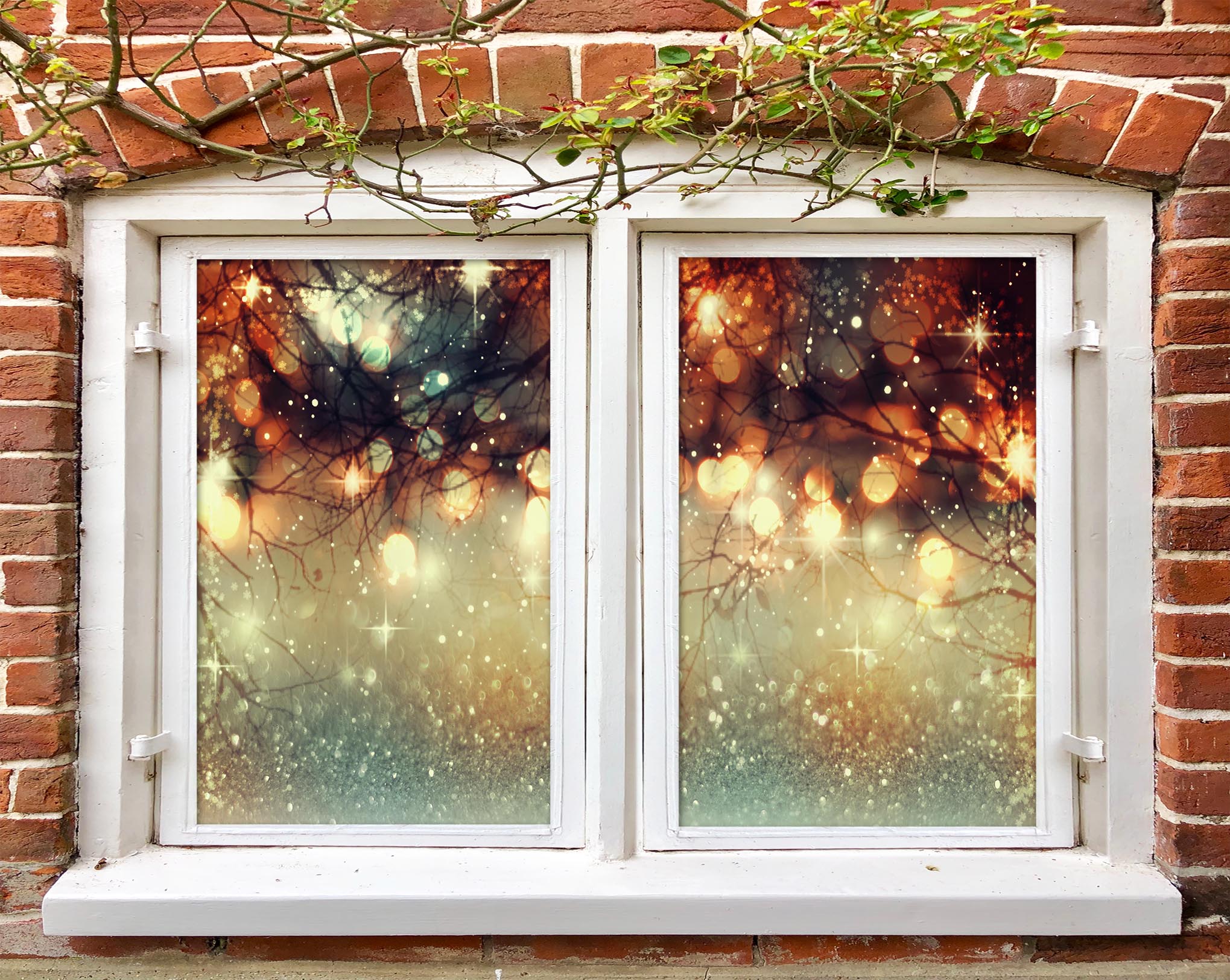 3D Branch Light Shadow 30110 Christmas Window Film Print Sticker Cling Stained Glass Xmas