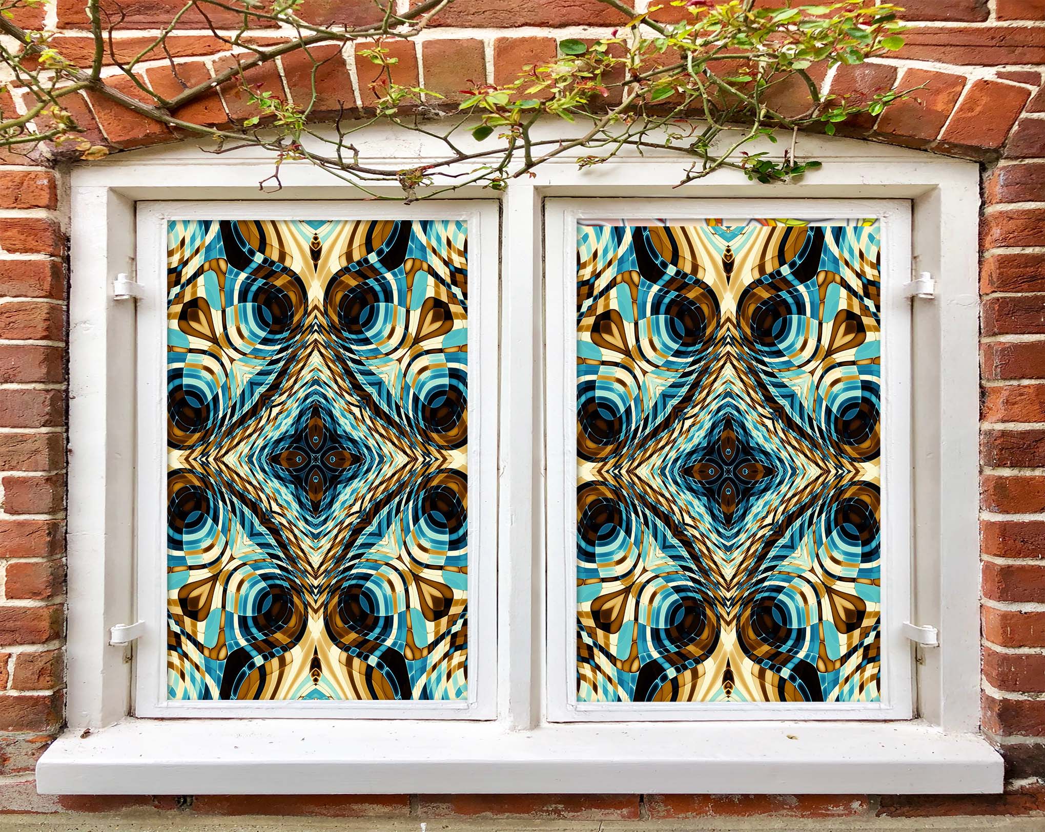 3D Artistic Pattern 365 Window Film Print Sticker Cling Stained Glass UV Block