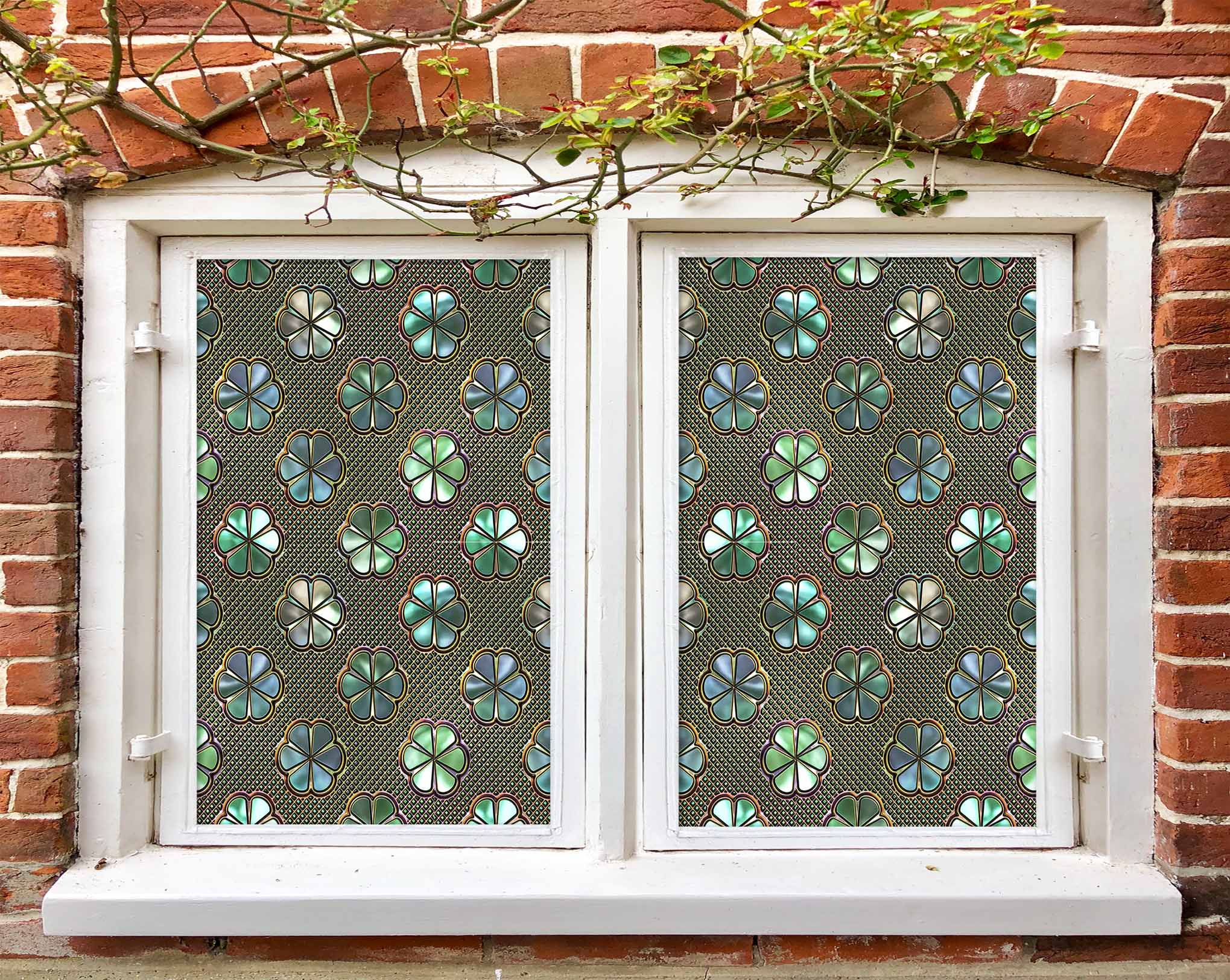 3D Lucky Grass Window 445 Window Film Print Sticker Cling Stained Glass UV Block